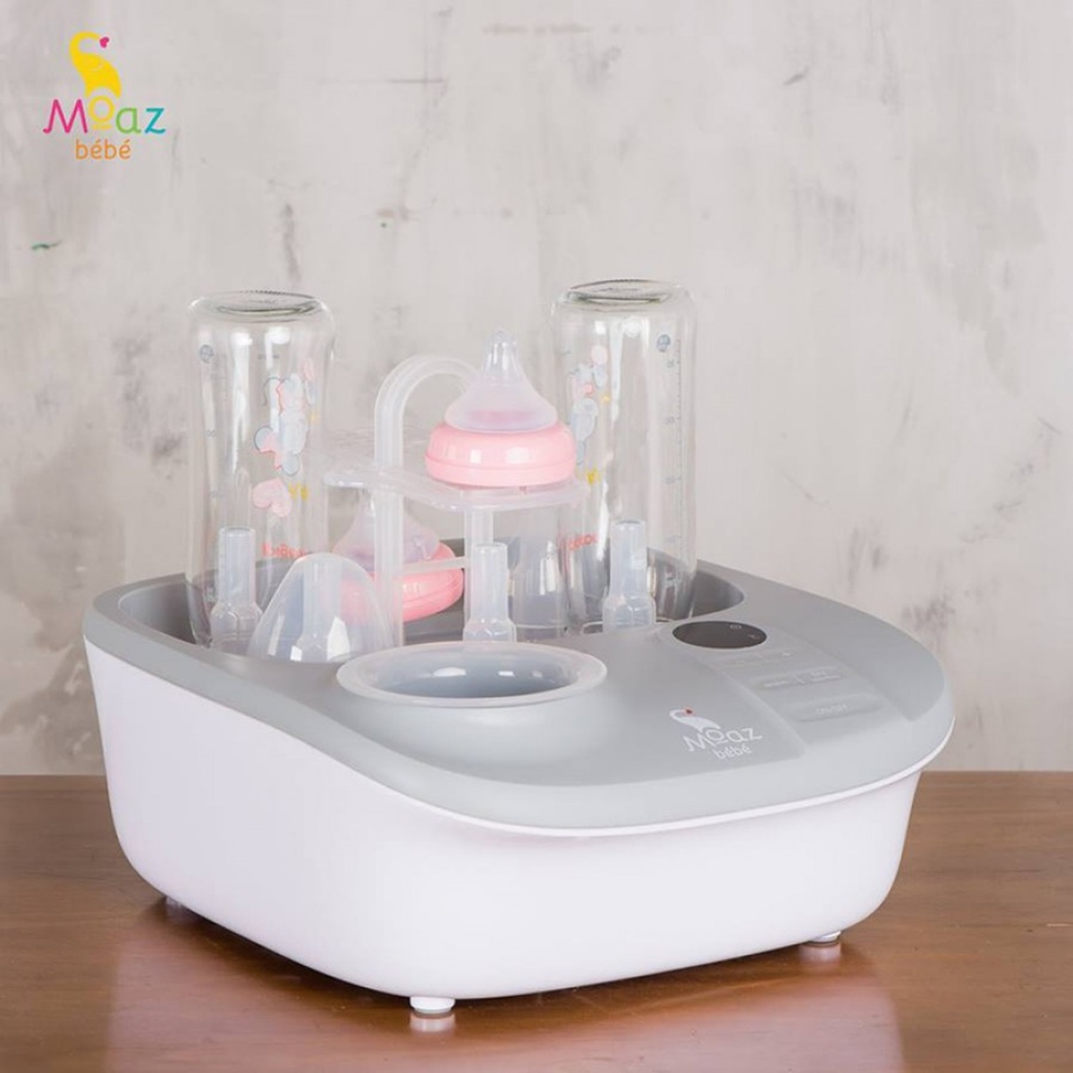 Máy tiệt trùng sấy khô và hâm sữa Moaz Bebe MB005 - mặt sau