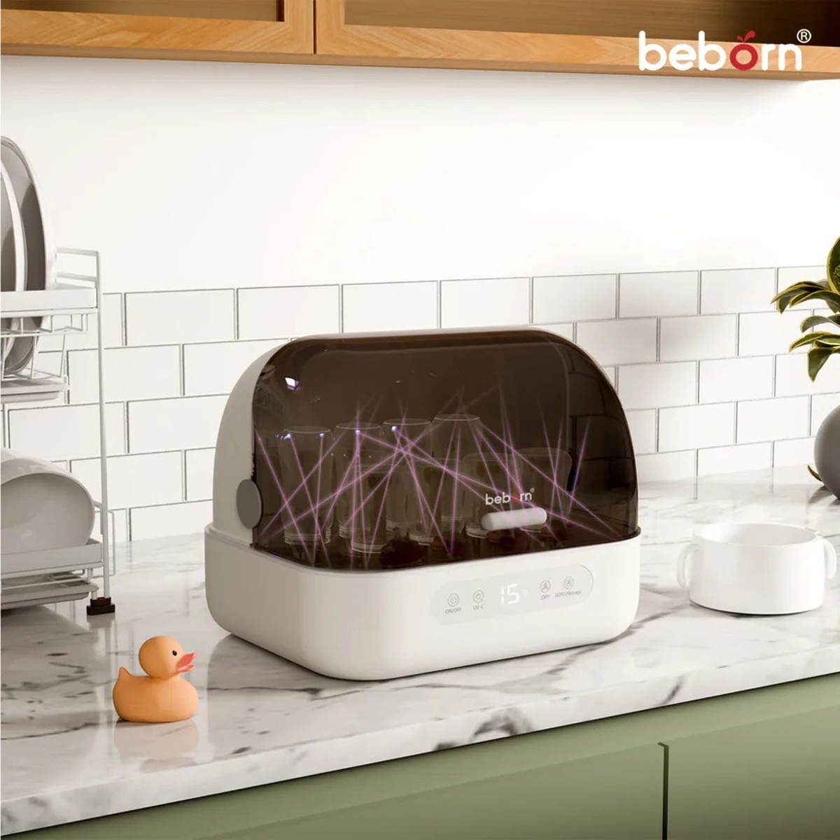 Máy úp bình, tiệt trùng UVC, sấy khô Beborn SB02HB - hình 6