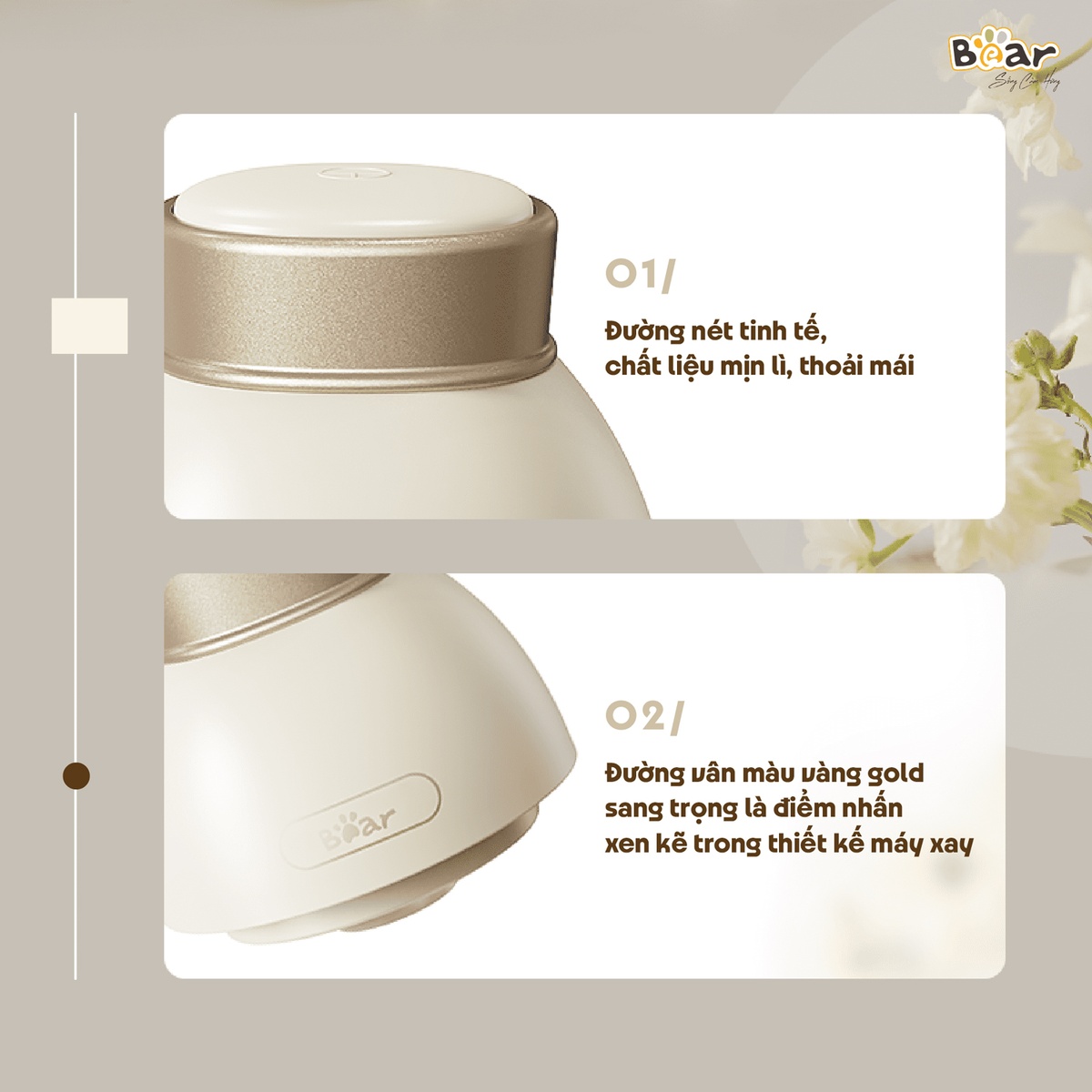 Máy xay ăn dặm Bear 0.6L QSJ-D02Q1 200W - mặt phải