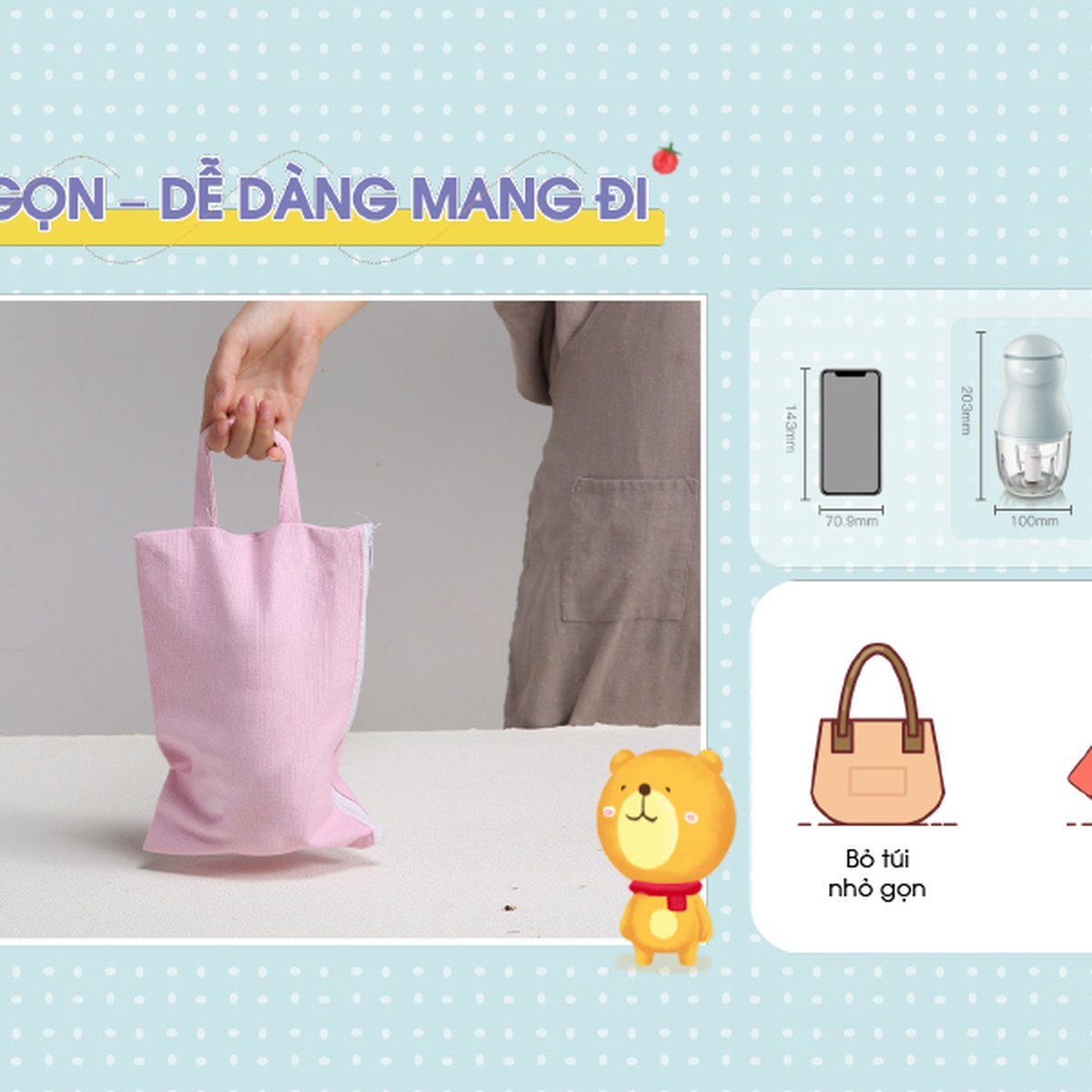 Máy xay ăn dặm cho bé Bear GR-B03V2 0,3 lít - hình 12