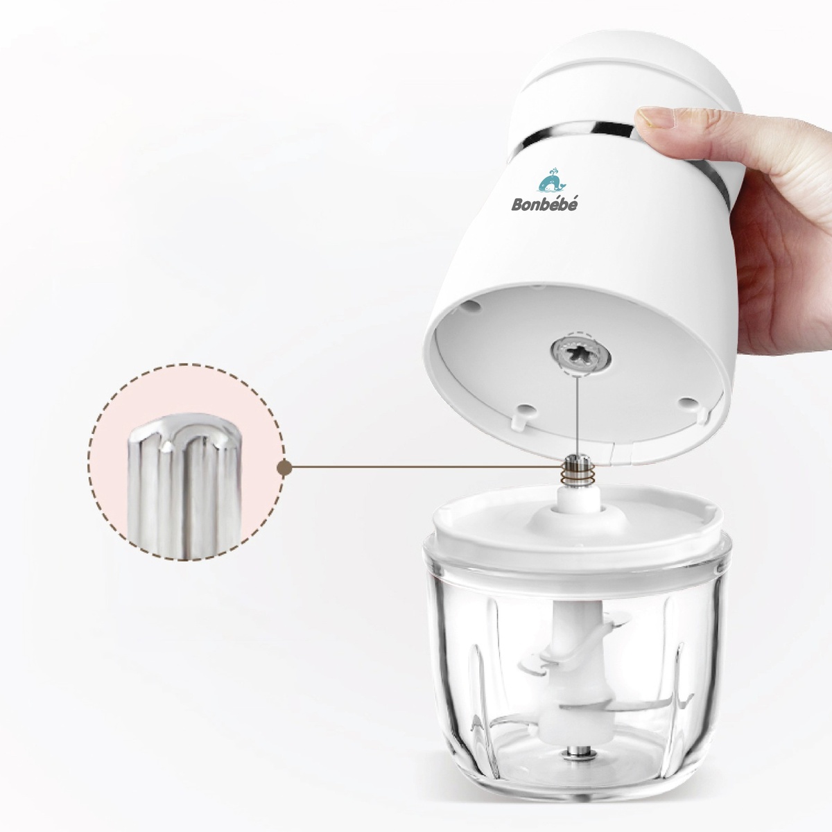 Máy xay đa năng BonBébé BB-03 dung tích 300ml - góc nghiêng