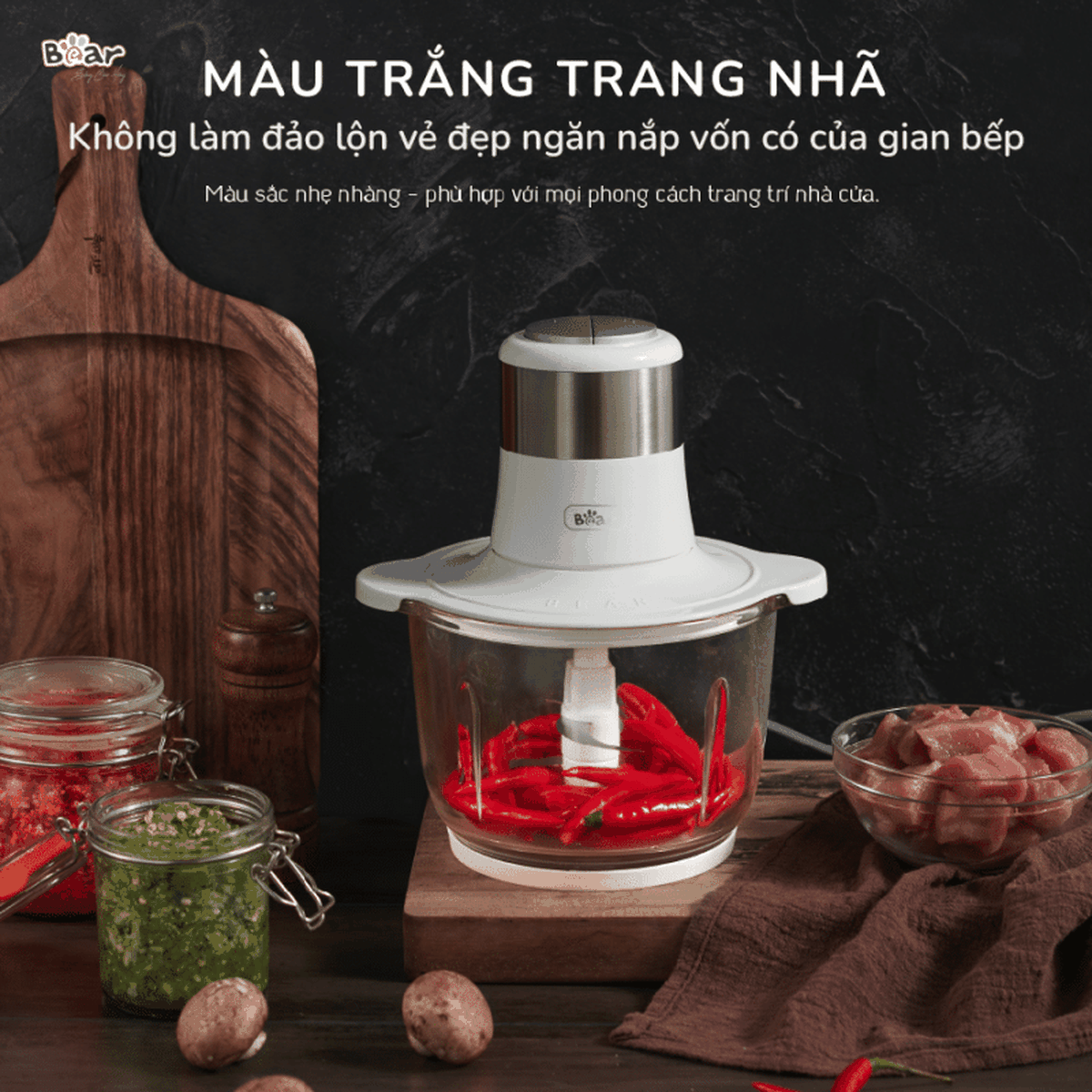 Máy xay thịt Bear 2L SB-MA02L - mặt trái