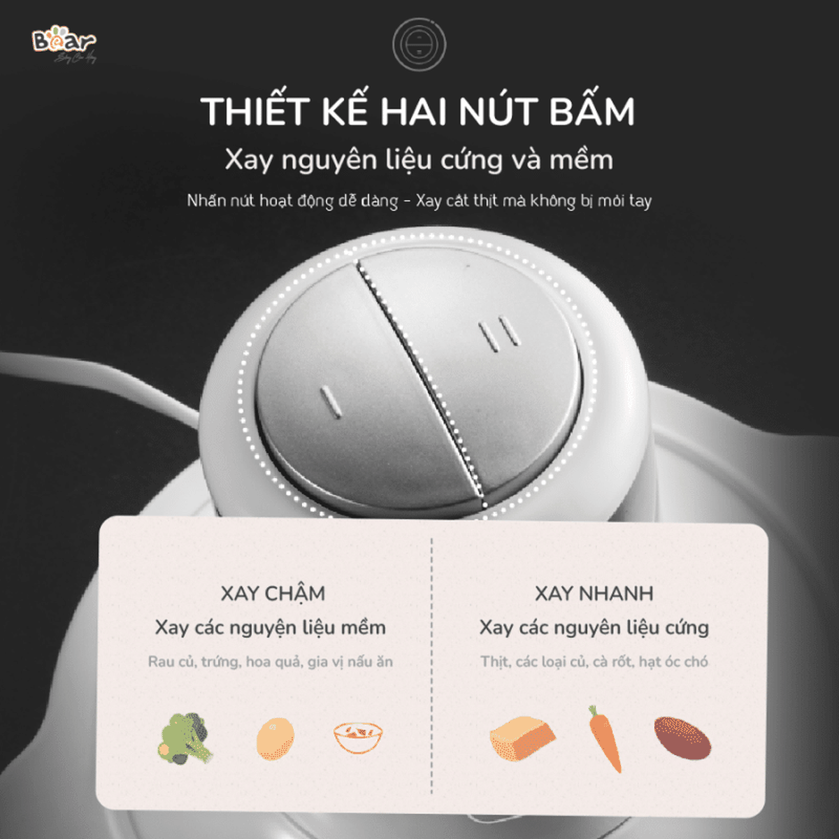 Máy xay thịt Bear 2L SB-MA02L - mặt sau