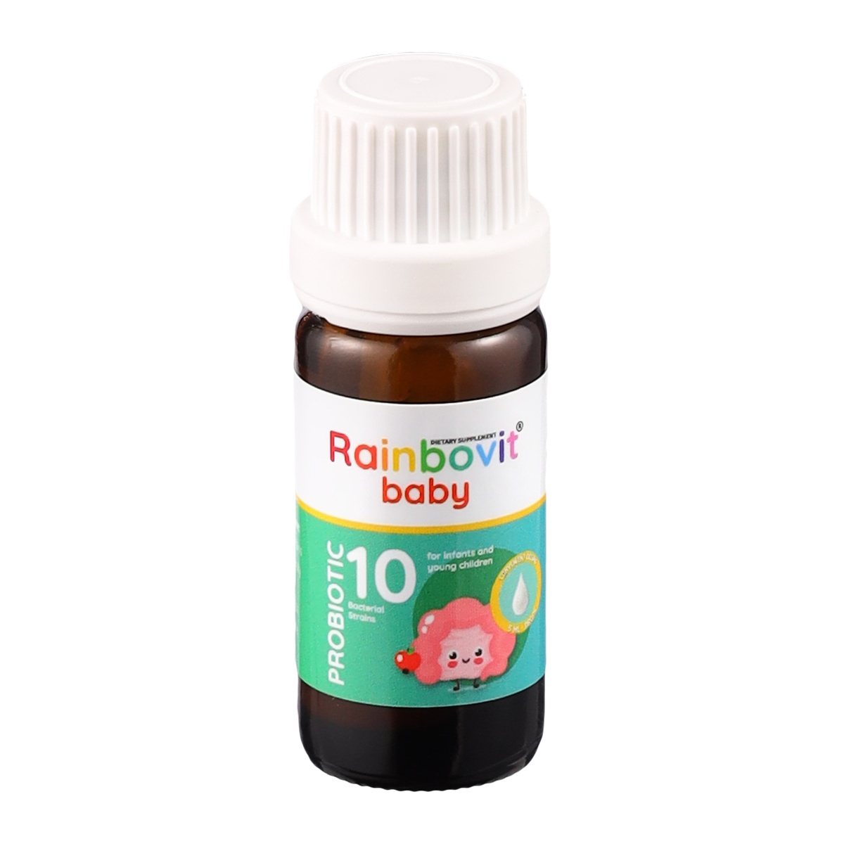 Thực phẩm bảo vệ sức khỏe Rainbovit Baby Probiotic 10 Bacterial Strains 5ml - mặt phải