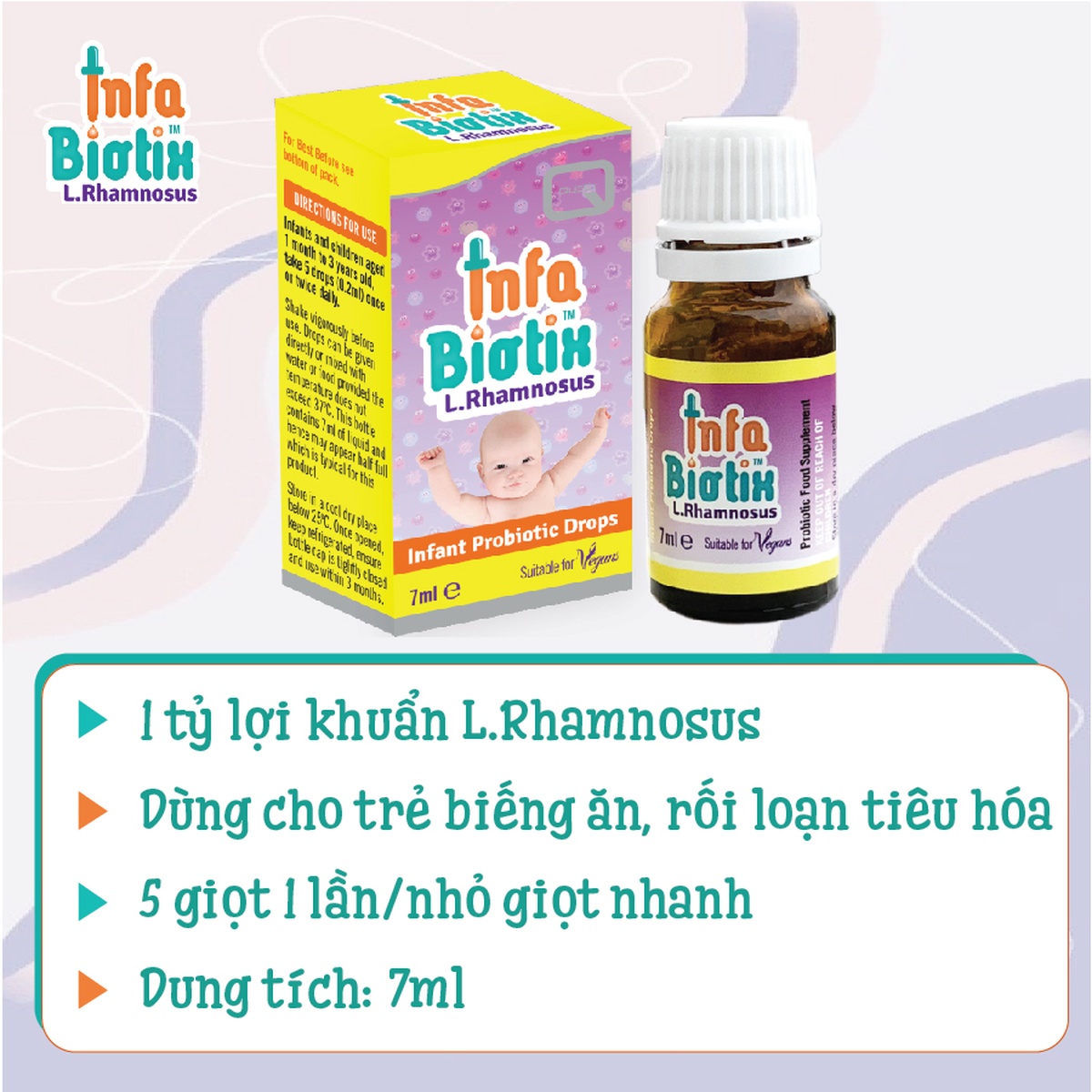 Men vi sinh Infabiotix cho bé 7ml - mặt sau