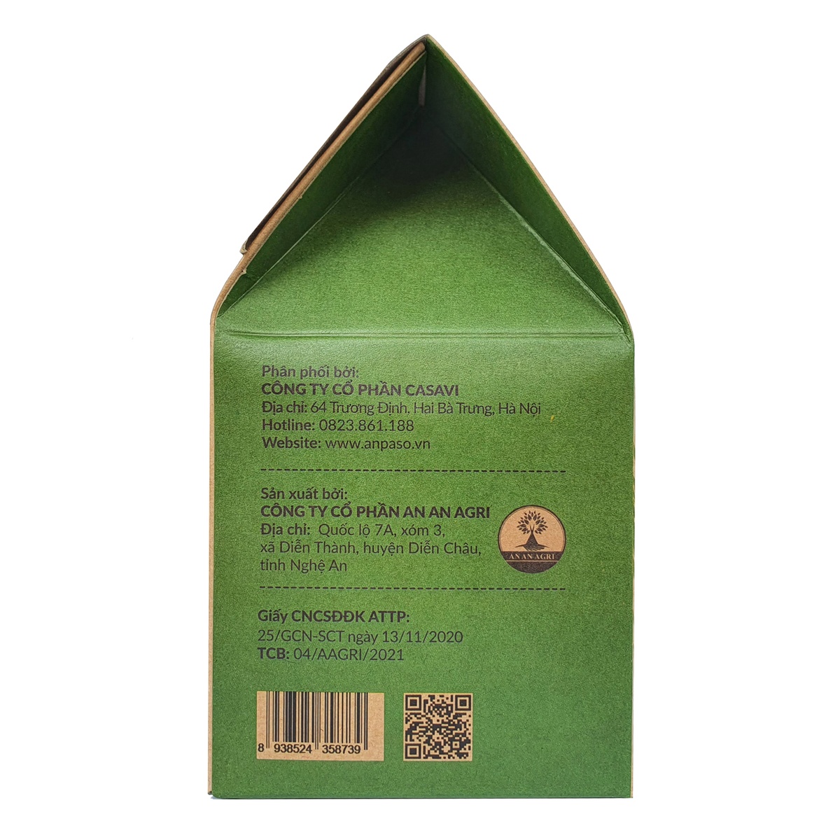 Mì ăn dặm cải bó xôi Organic Anpaso 300g - góc nghiêng