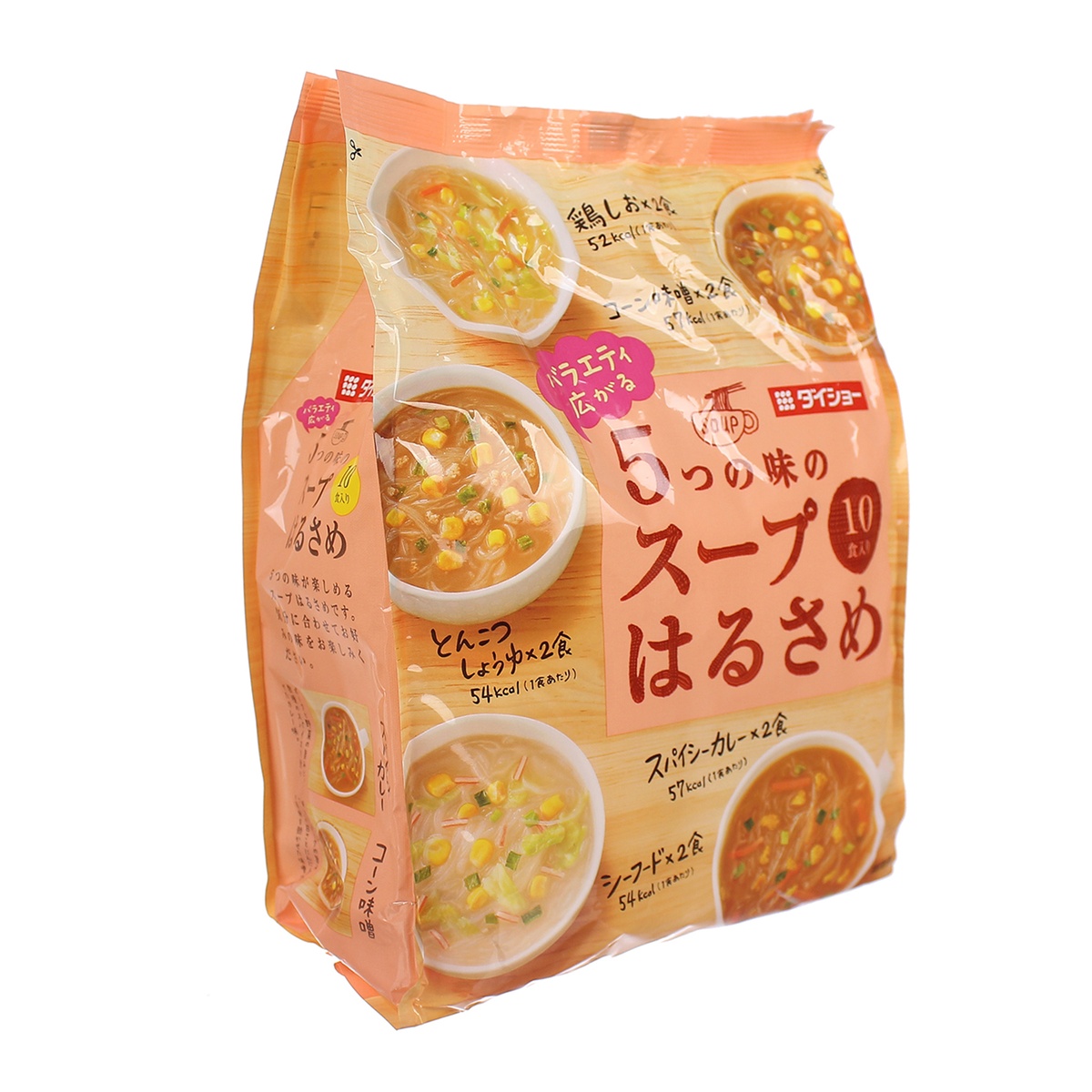 Miến ngũ vị và soup Daisho (10 gói - 5 vị) - mặt trái