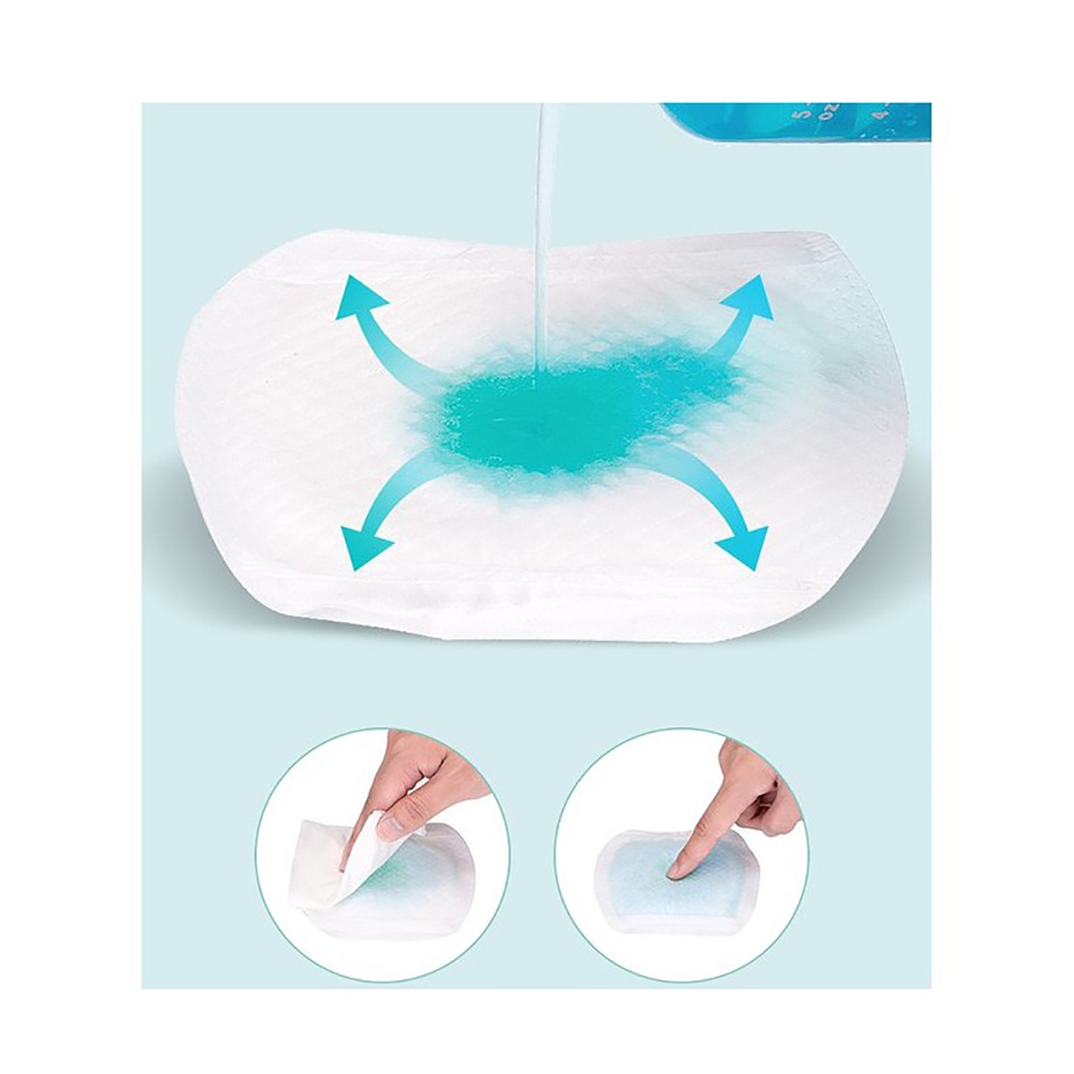 Miếng lót thấm sữa V-Coool 100pcs - mặt trái