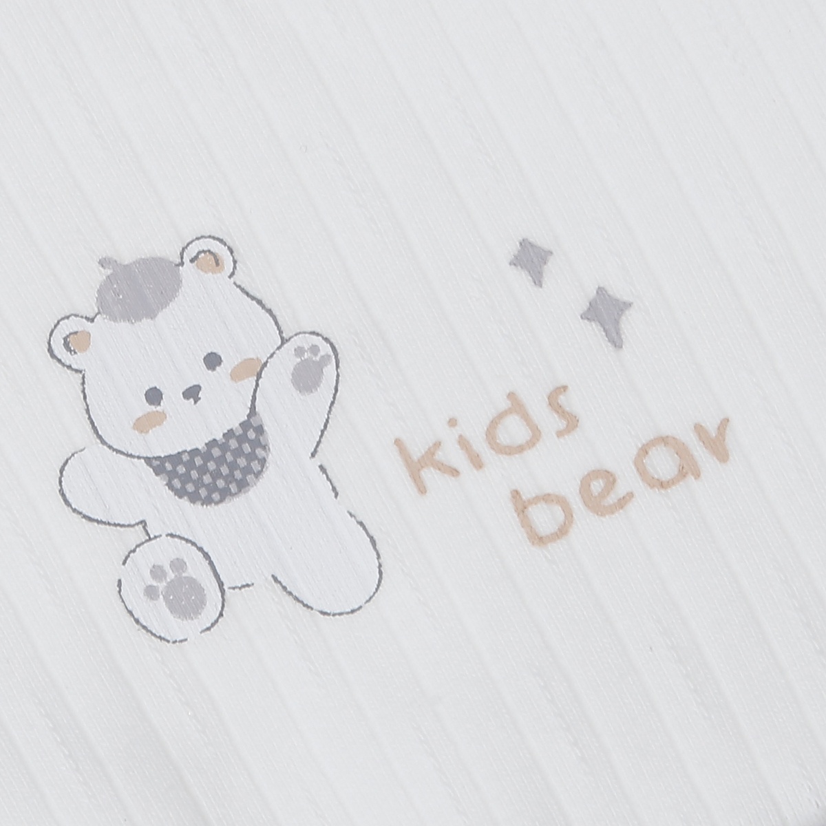 Mũ KidsPlaza kẻ tăm ND25T (Trắng ghi) - mặt trái
