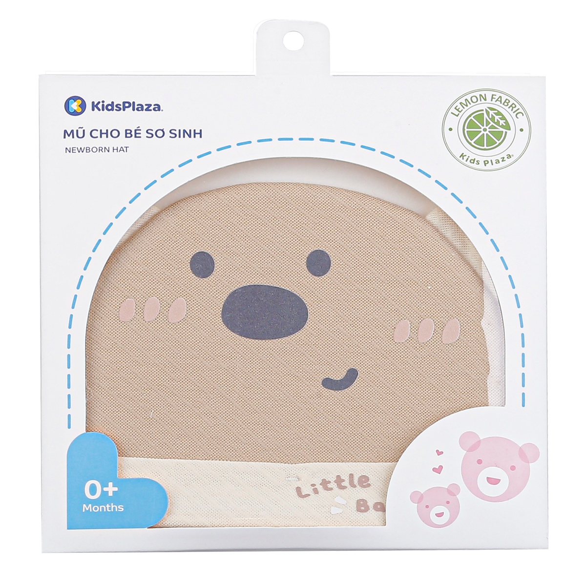 Mũ sơ sinh gấu nâu Kids Plaza HN24T (Nâu) - mặt trái
