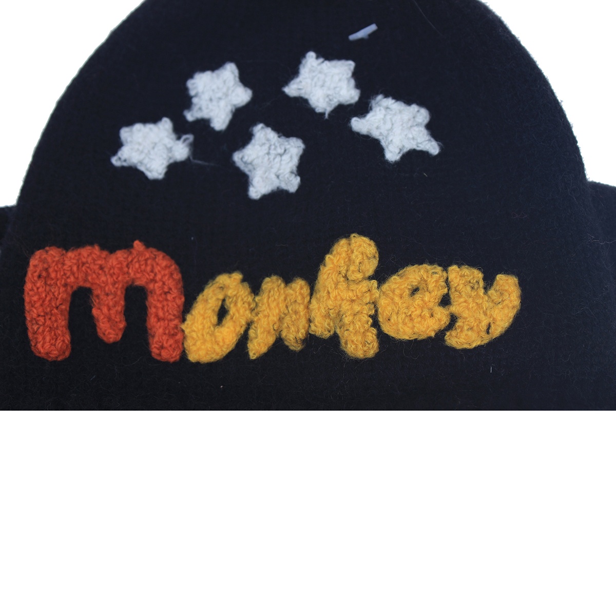 Mũ len chụp tai in chữ Monkey - mặt trái