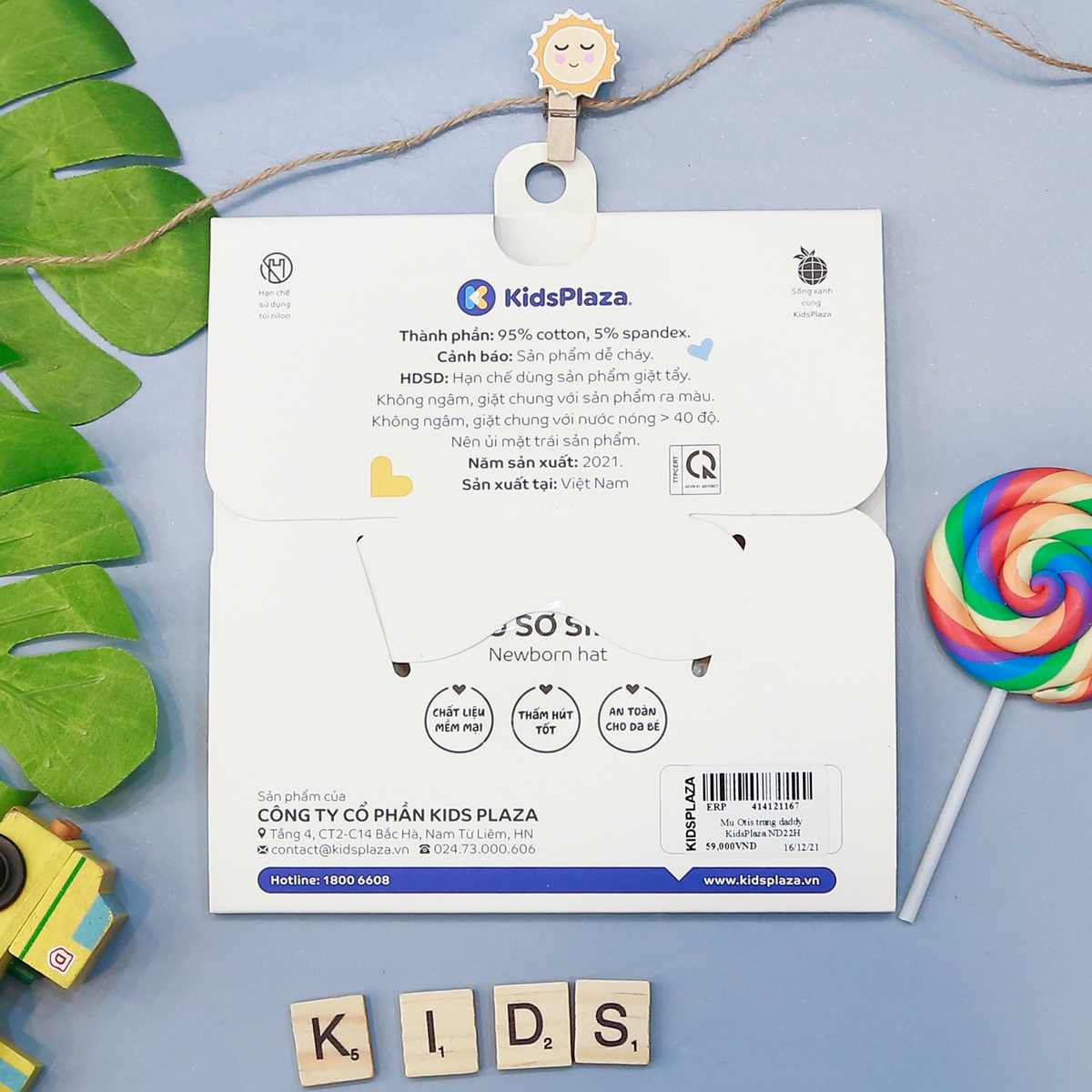 Mũ Otis Daddy KidsPlaza ND22H Trắng  - mặt trái