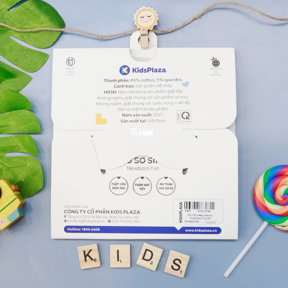Mũ Otis mommy KidsPlaza ND22H Trắng - mặt trái