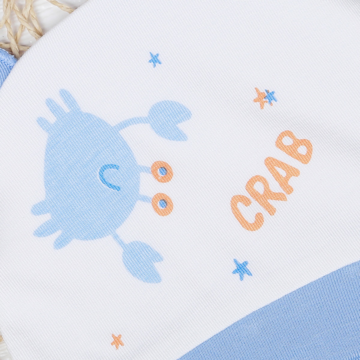 Mũ sơ sinh Otis bé trai in crab KidsPlaza ND22T (Trắng xanh) - mặt trái