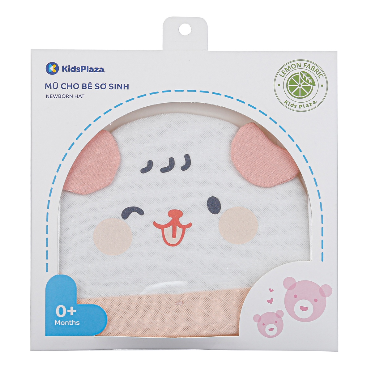 Mũ sơ sinh Kids Plaza HN24T (Hồng) - mặt trái
