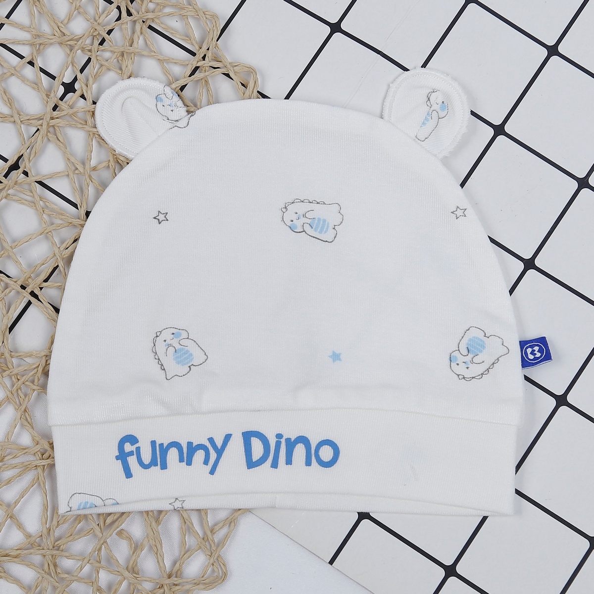 Mũ sơ sinh KidsPlaza Otis ND23T (Trắng xanh)