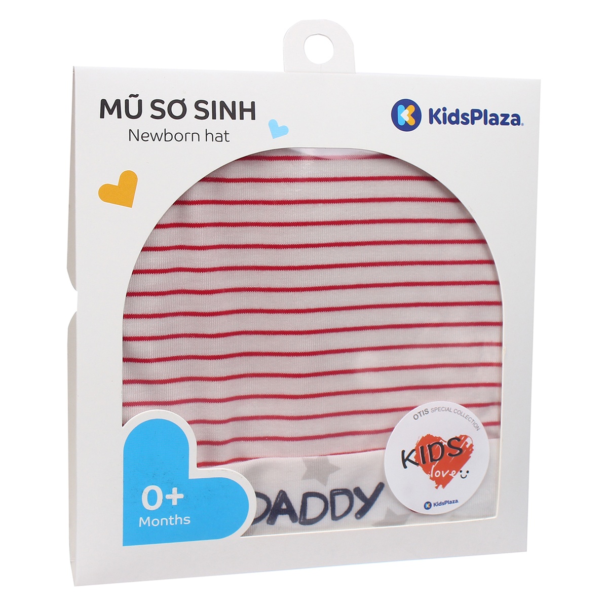 Mũ sơ sinh Otis kẻ ngang KidsPlaza ND21H (Trắng) - mặt phải
