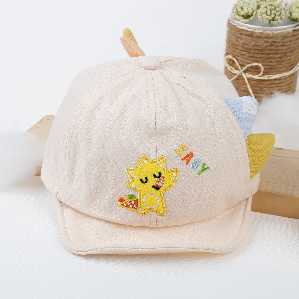 Mũ thời trang Kids Plaza lưỡi trai hình cáo 23K-H01 màu be s48