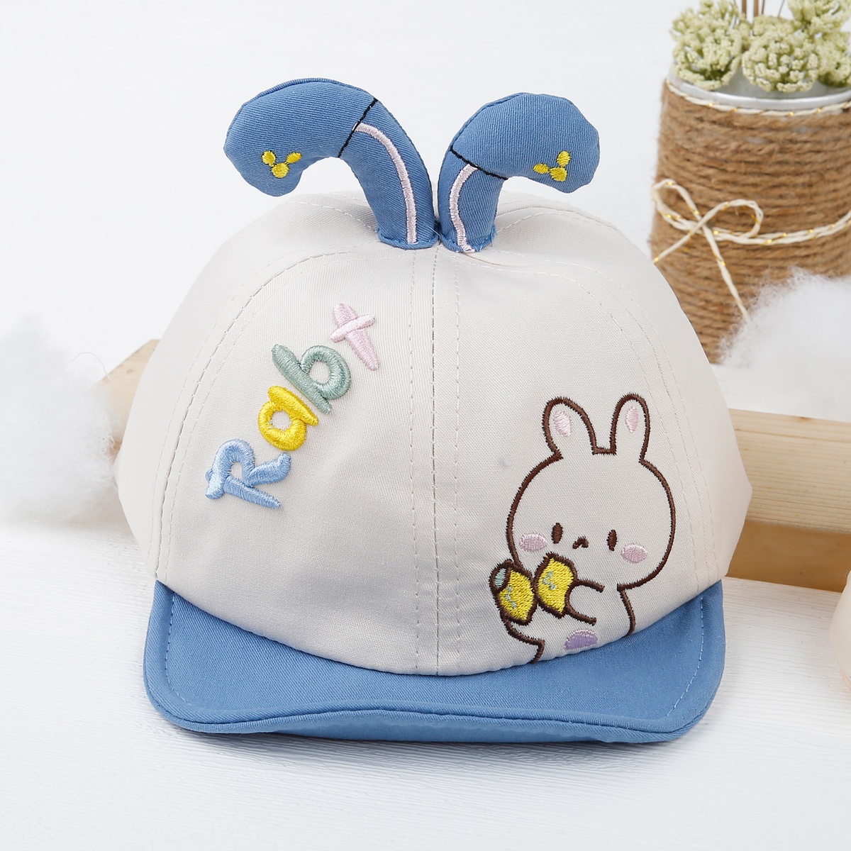 Mũ thời trang Kids Plaza lưỡi trai hình thỏ 23K-H07 xanh biển s48