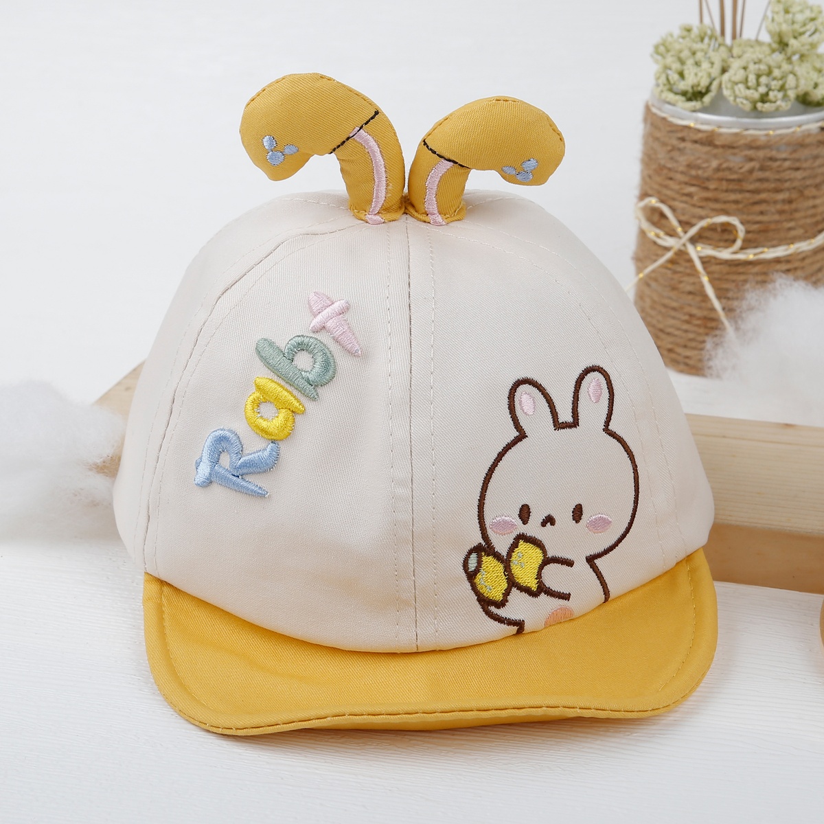 Mũ thời trang Kids Plaza lưỡi trai hình thỏ 23K-H07 vàng s48