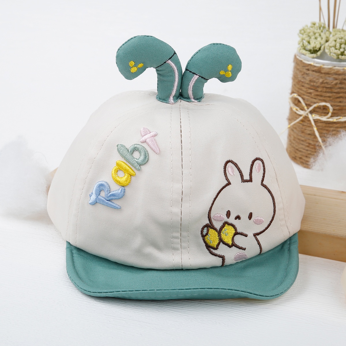 Mũ thời trang Kids Plaza lưỡi trai hình thỏ 23K-H07 xanh bạc hà s48