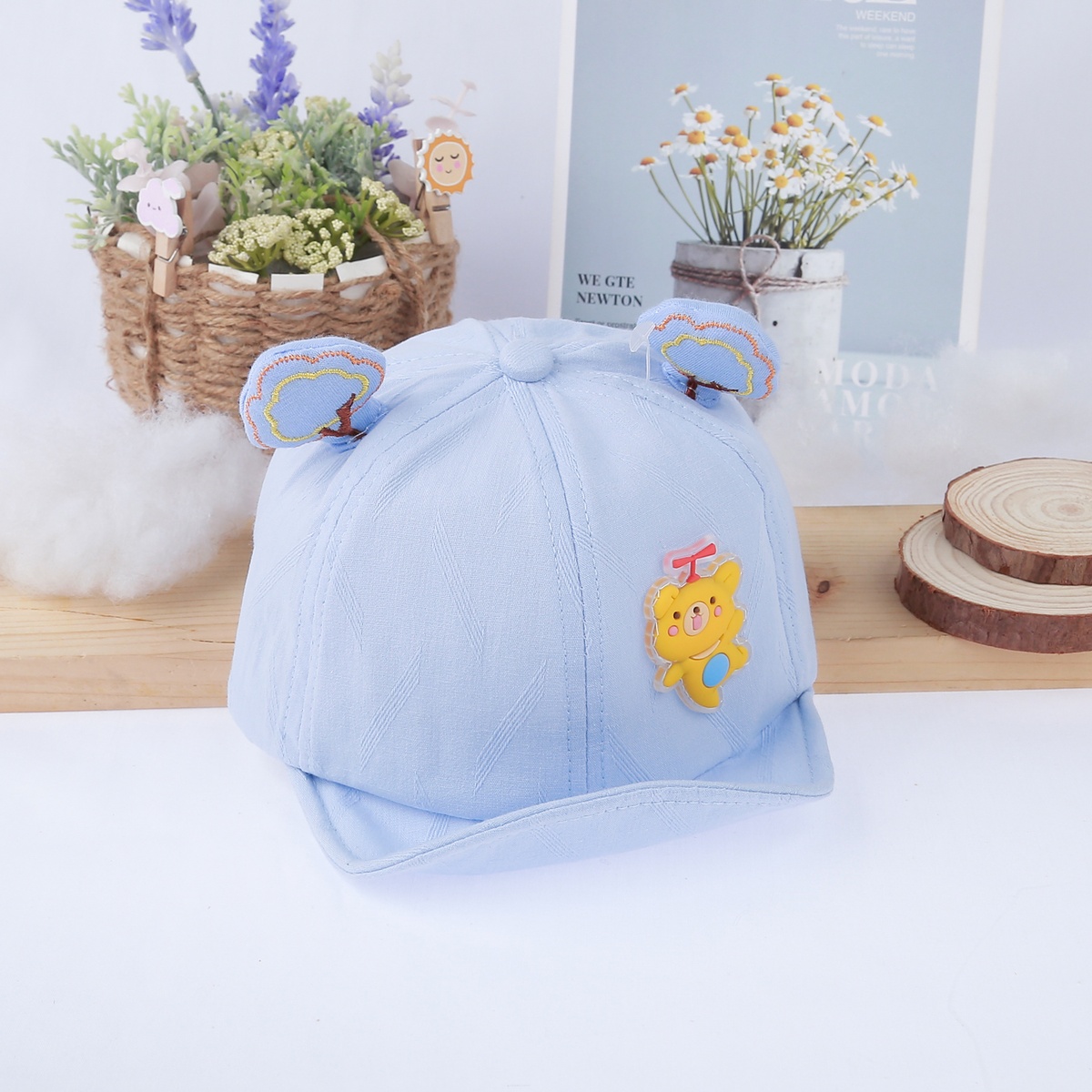 Mũ thời trang KidsPlaza lưỡi trai hình gấu 23K-H15 xanh s48