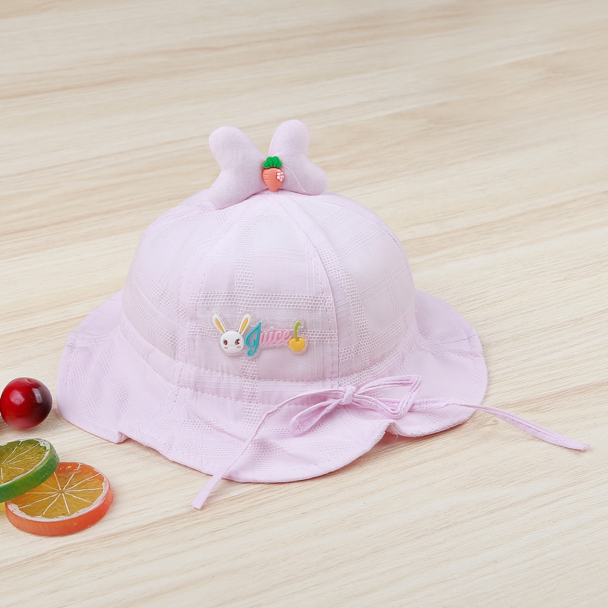 Mũ vành thắt nơ KidsPlaza 22K-H06 (Hồng) - mặt trái