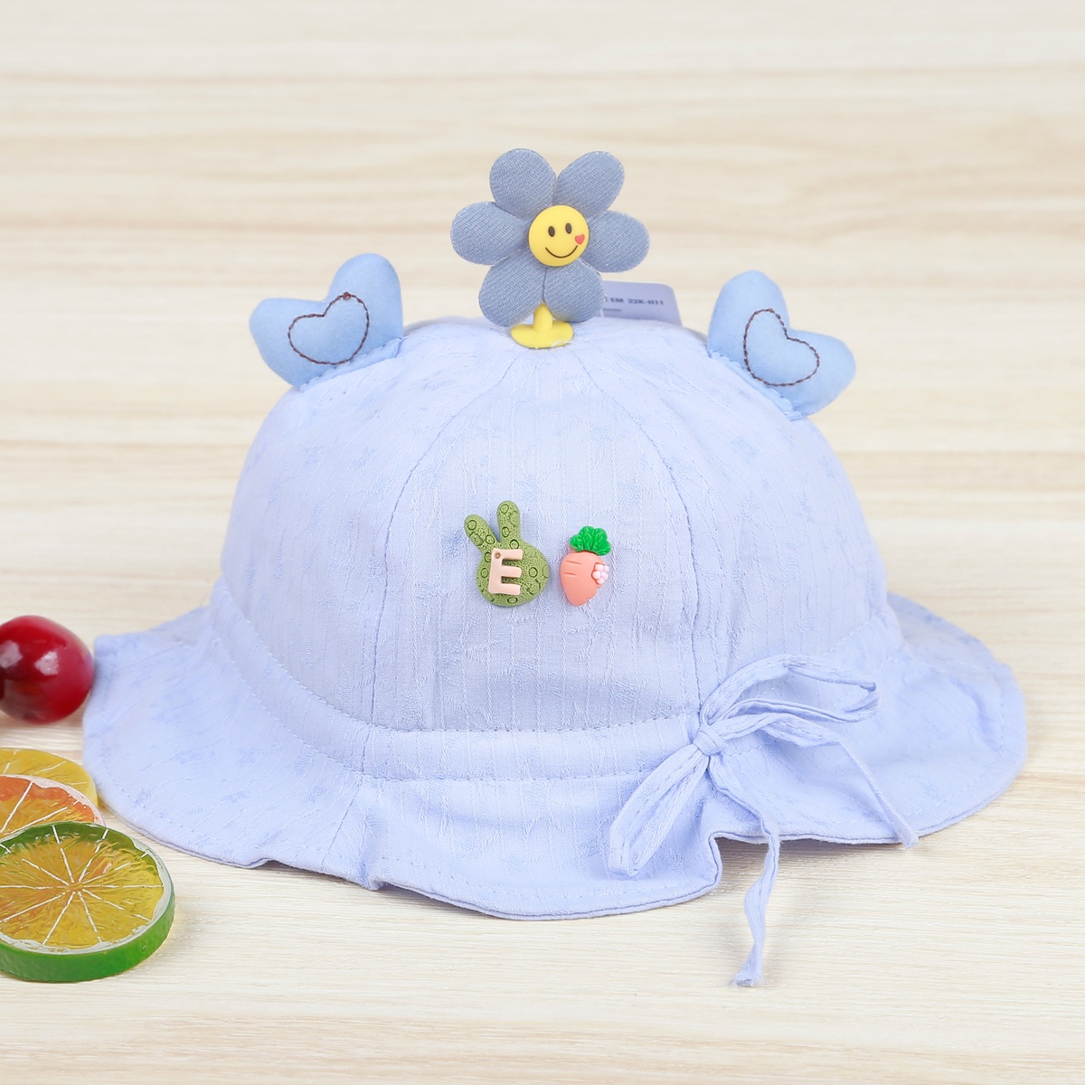 Mũ vành thắt nơ đính hoa KidsPlaza 22K-H11 (Xanh)