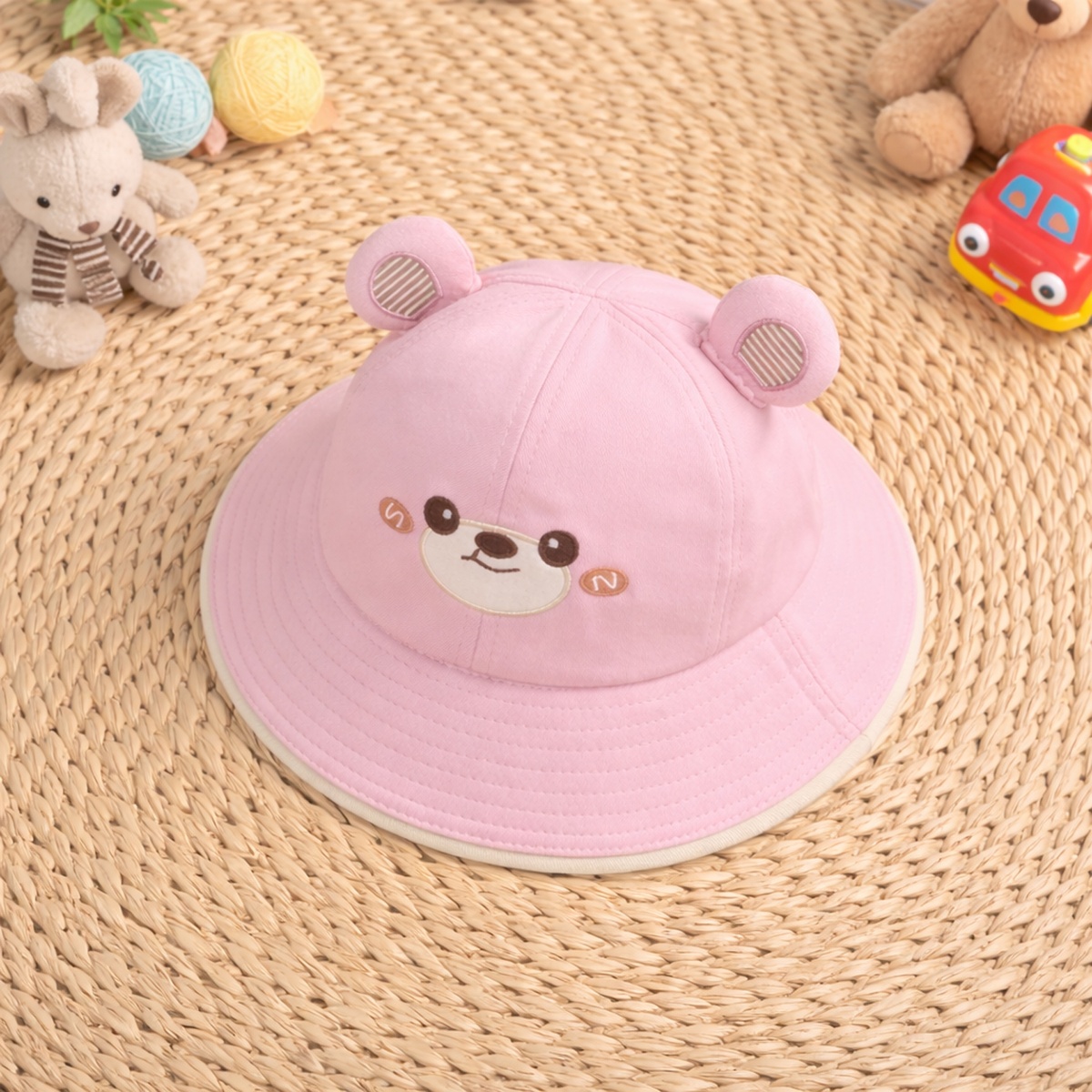 Mũ vành bé gái KidsPlaza gấu 2 tai 26K-H15 size 52 (Hồng) - mặt phải