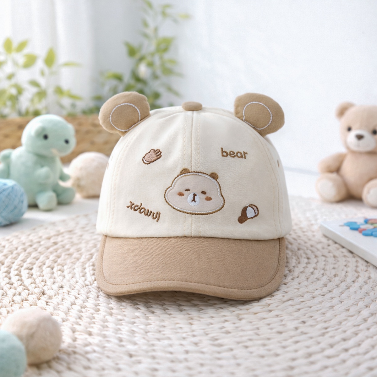 Mũ lưỡi trai KidsPlaza bear 2 tai 26K-H25 size 48 (Be) - mặt trái