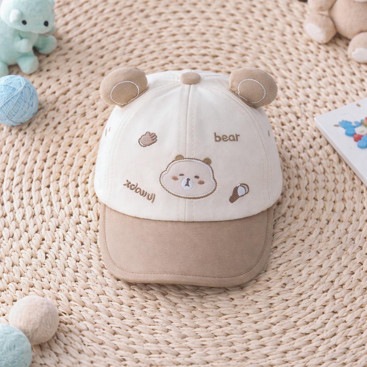 Mũ lưỡi trai KidsPlaza bear 2 tai 26K-H25 size 48 (Be) - mặt phải