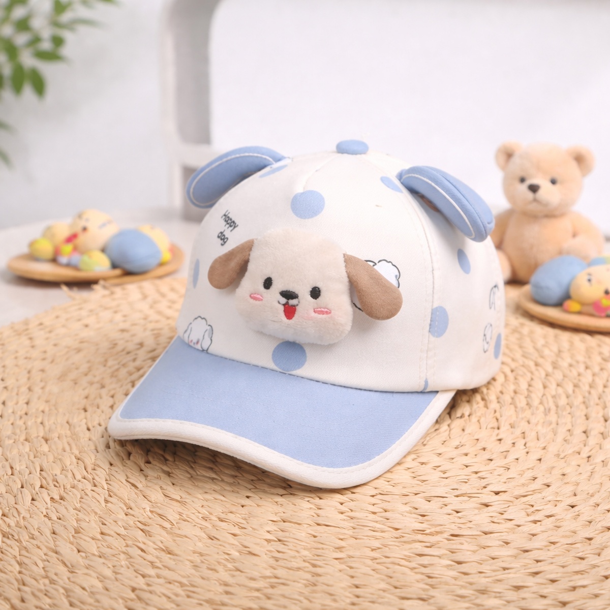 Mũ lưỡi trai KidsPlaza cún 2 tai 26K-H19 size 52 (Xanh dương) - mặt trái