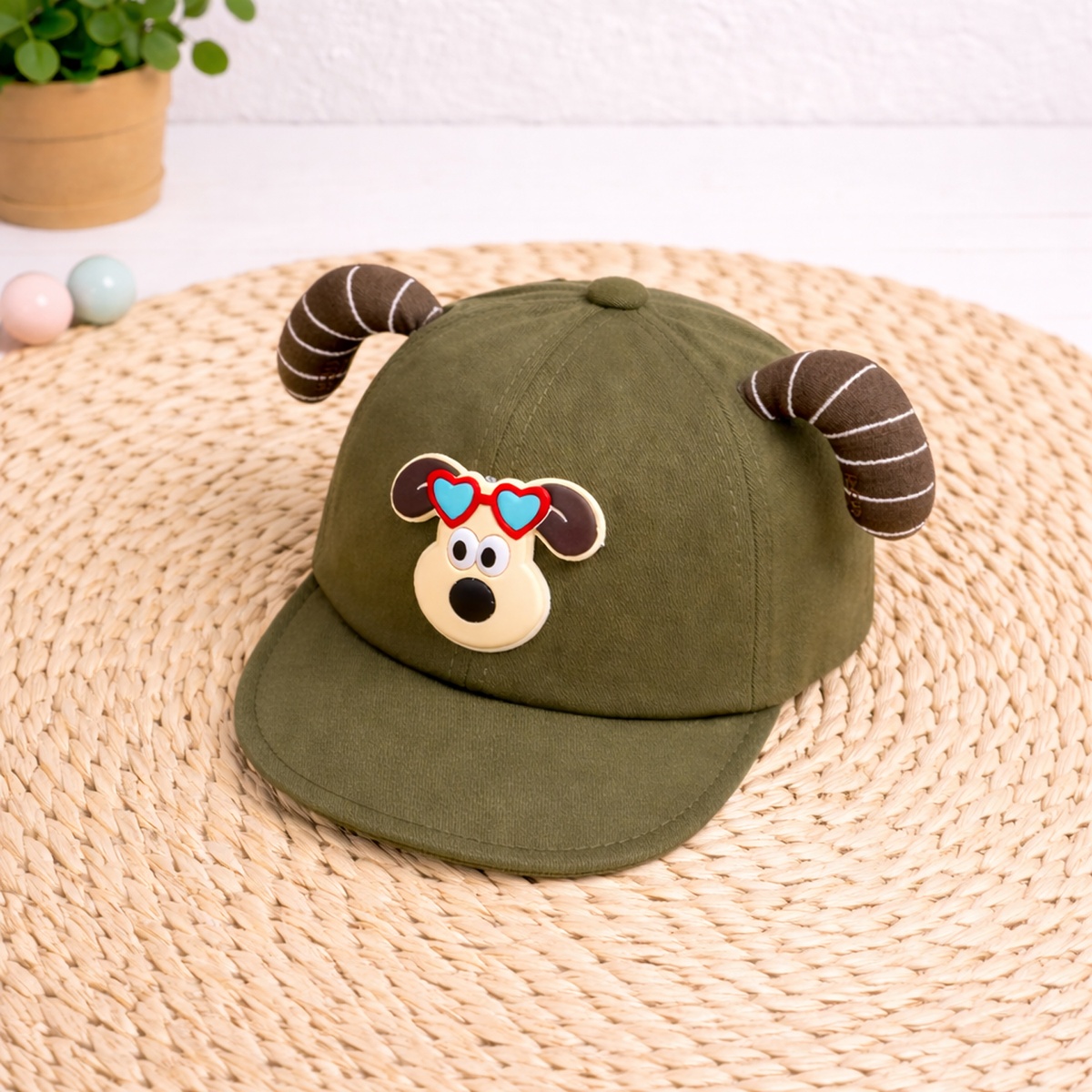 Mũ lưỡi trai KidsPlaza cún 2 tai 26K-H29 size 48 (Xanh) - mặt phải