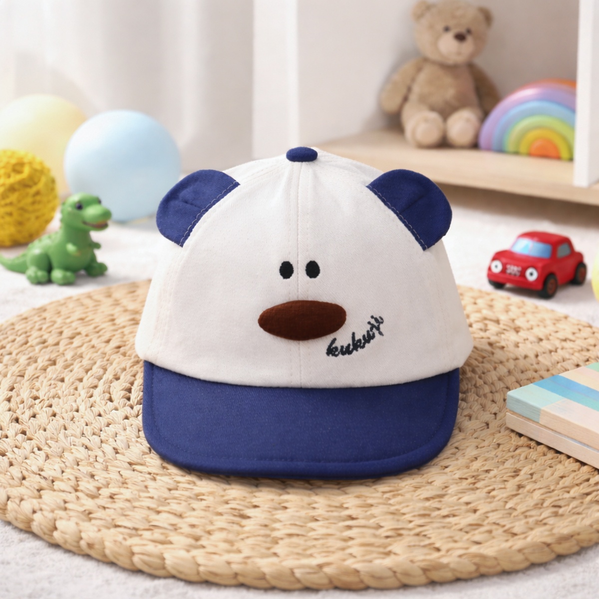 Mũ lưỡi trai KidsPlaza cún mũi to 26K-H30 size 48 (Xanh be) - mặt trái