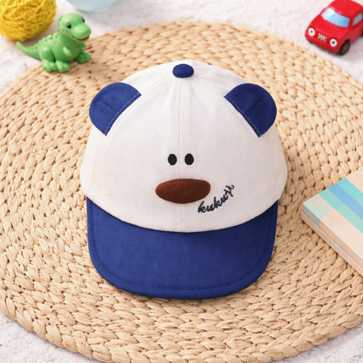 Mũ lưỡi trai KidsPlaza cún mũi to 26K-H30 size 48 (Xanh be) - mặt phải