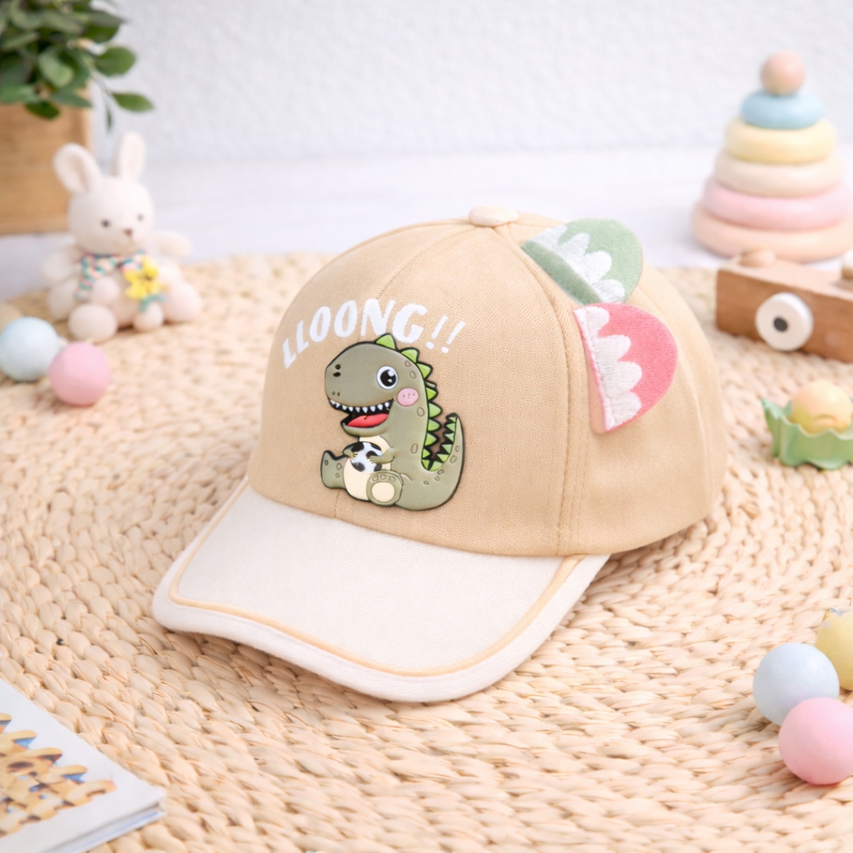 Mũ lưỡi trai KidsPlaza Dinosaur 26K-H21 size 52 (Nâu) - mặt trái