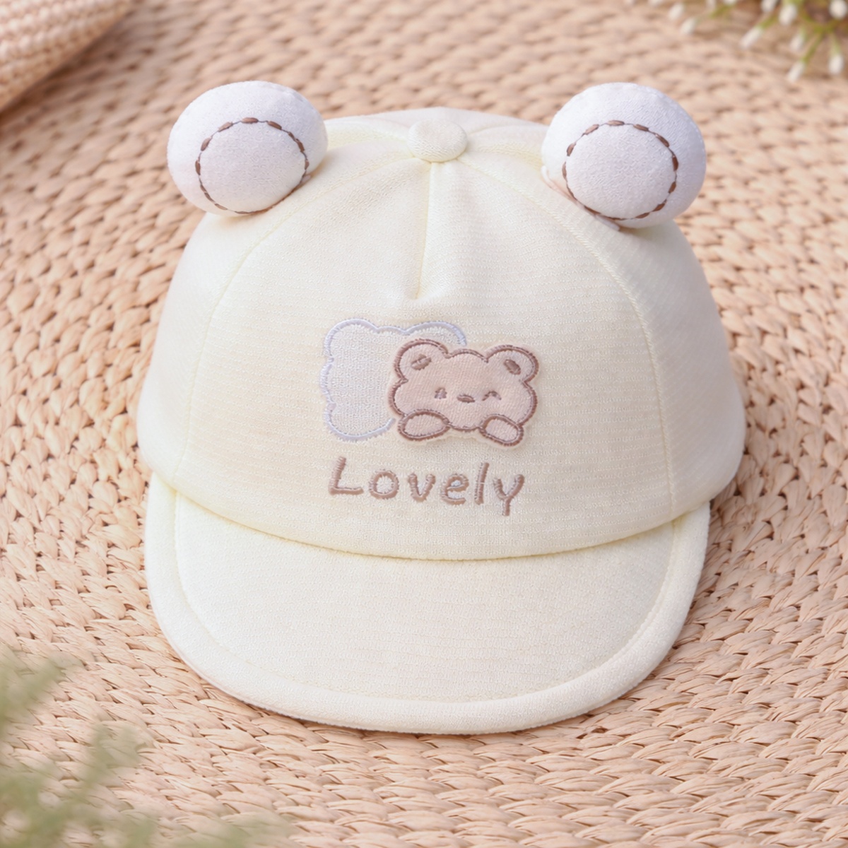 Mũ lưỡi trai KidsPlaza Lovely 2 tai 26K-H08 size 46 (Be) - mặt trái