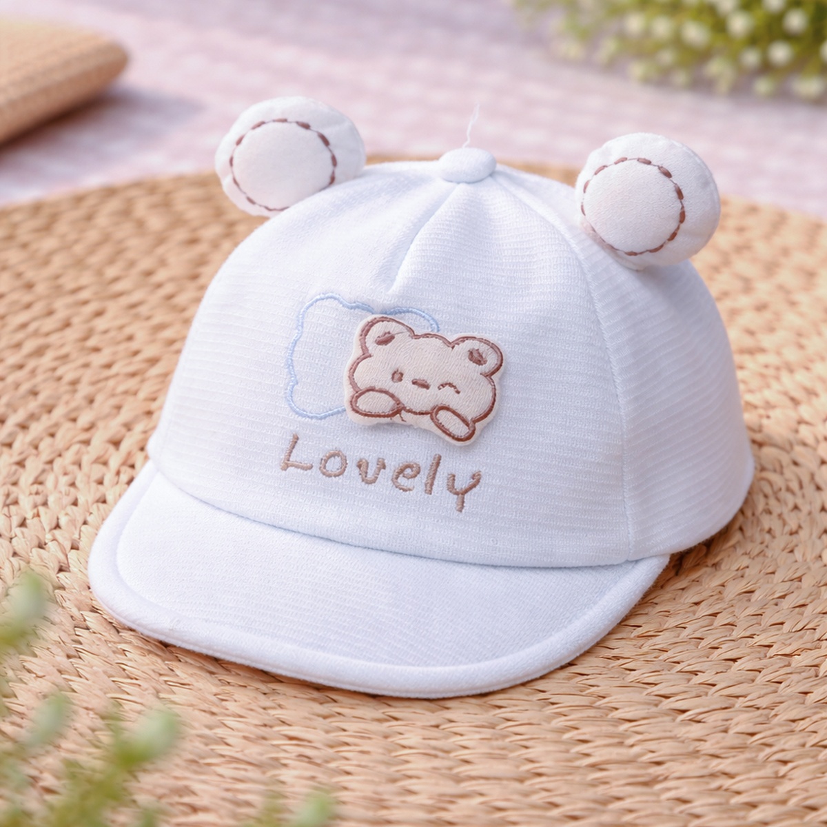 Mũ lưỡi trai KidsPlaza Lovely 2 tai 26K-H08 size 46 (Xanh) - mặt trái