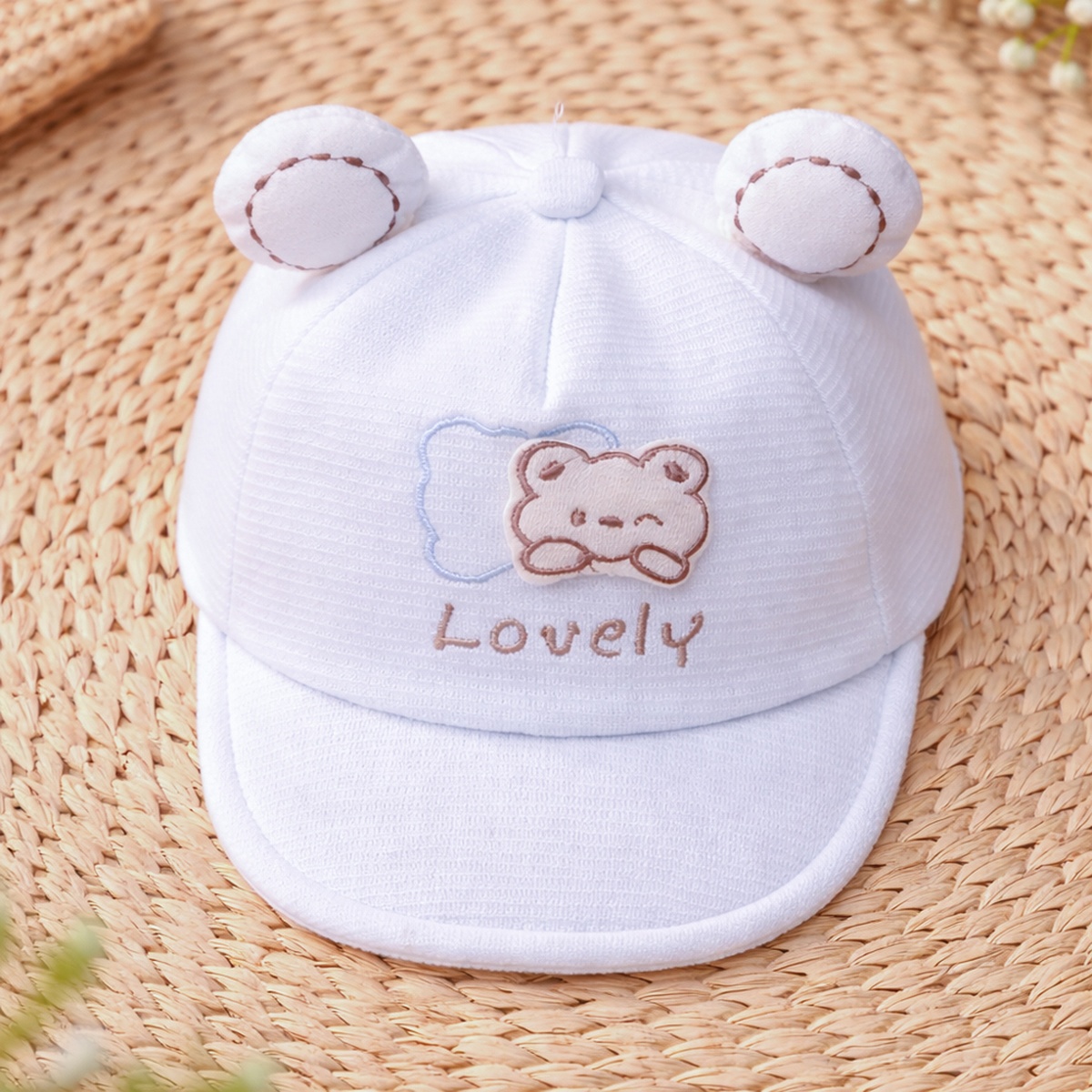 Mũ lưỡi trai KidsPlaza Lovely 2 tai 26K-H08 size 46 (Xanh) - mặt phải