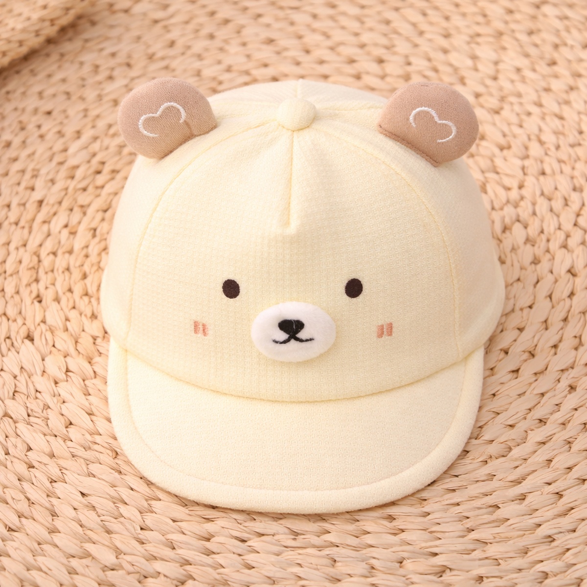 Mũ lưỡi trai KidsPlaza mặt gấu 2 tai 26K-H02 size 46 (Vàng) - mặt phải