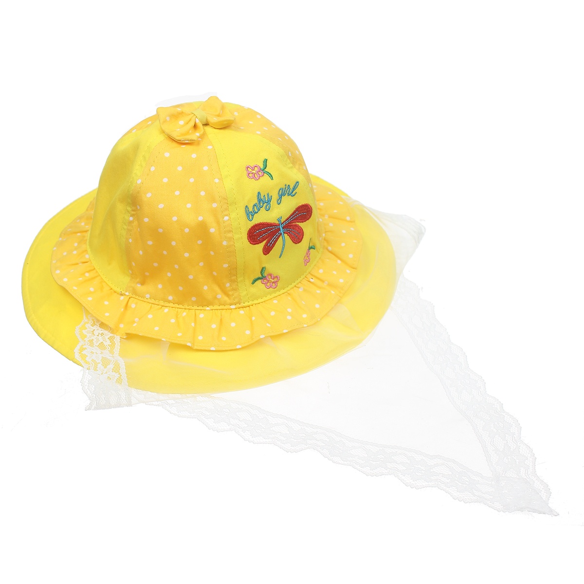 Mũ vành bé gái KidsPlaza phủ voan thêu chuồn chuồn DN20