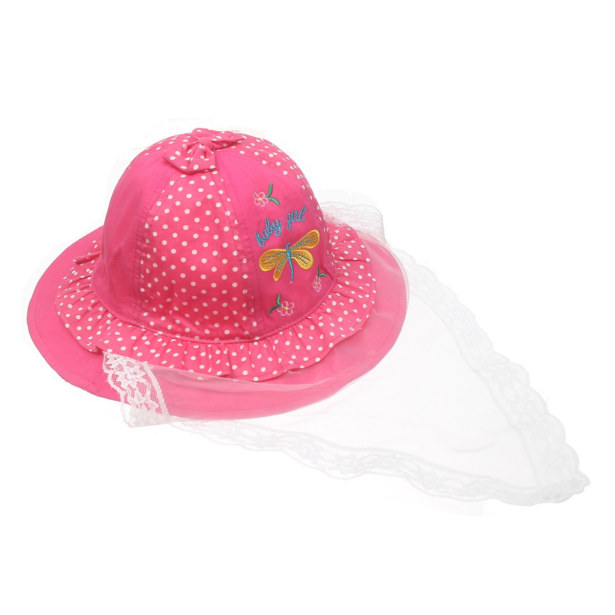 Mũ vành bé gái KidsPlaza phủ voan thêu chuồn chuồn DN20 - hình 8