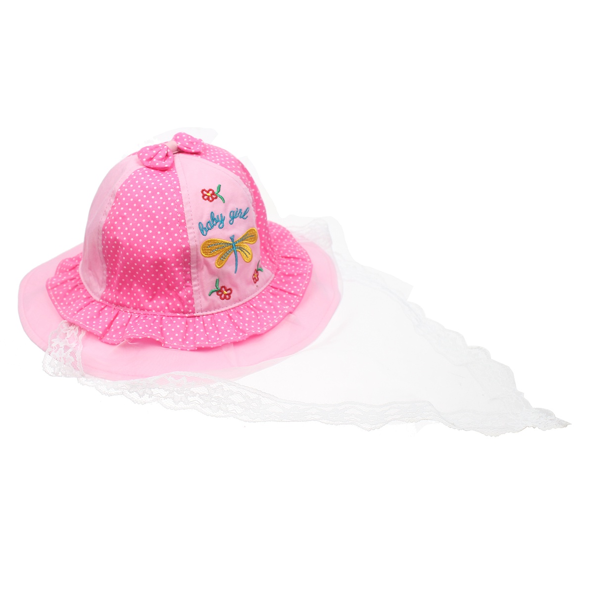 Mũ vành bé gái KidsPlaza phủ voan thêu chuồn chuồn DN20 - hình 6