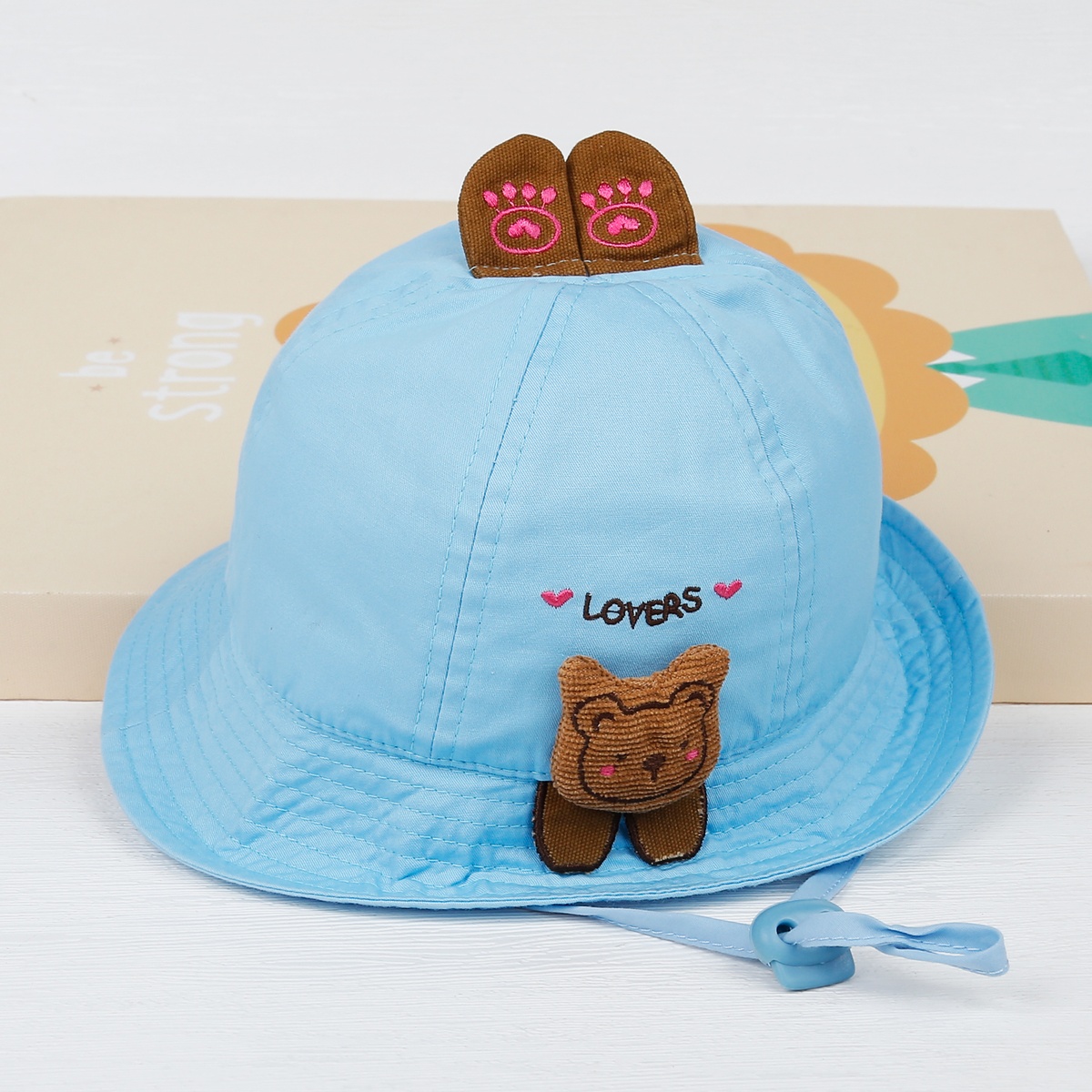 Mũ vành bé trai KidsPlaza thêu gấu DN23H (Xanh dương)