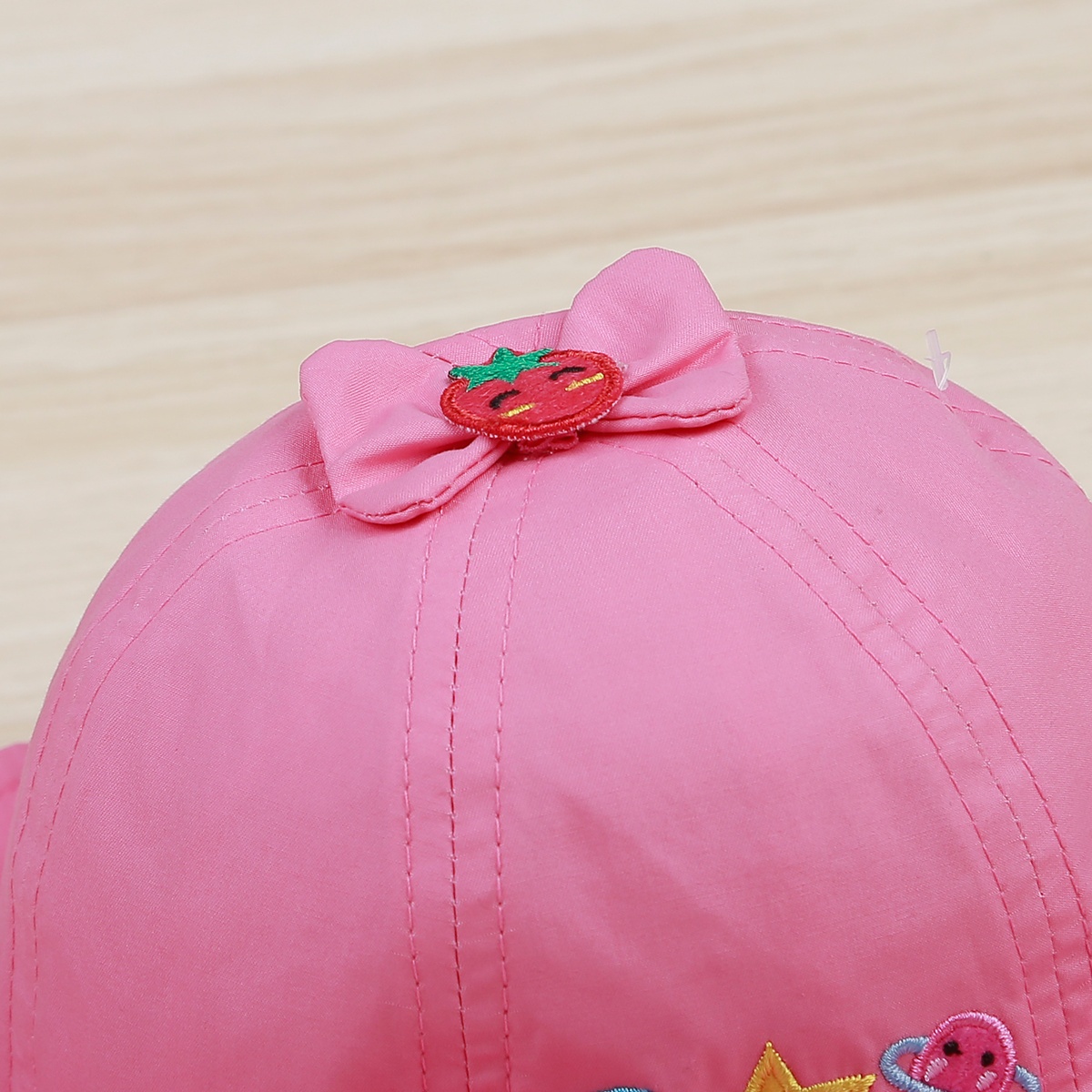 Mũ vành tròn bé gái KidsPlaza phủ voan gắn nơ DN22H (Hồng) - mặt trái