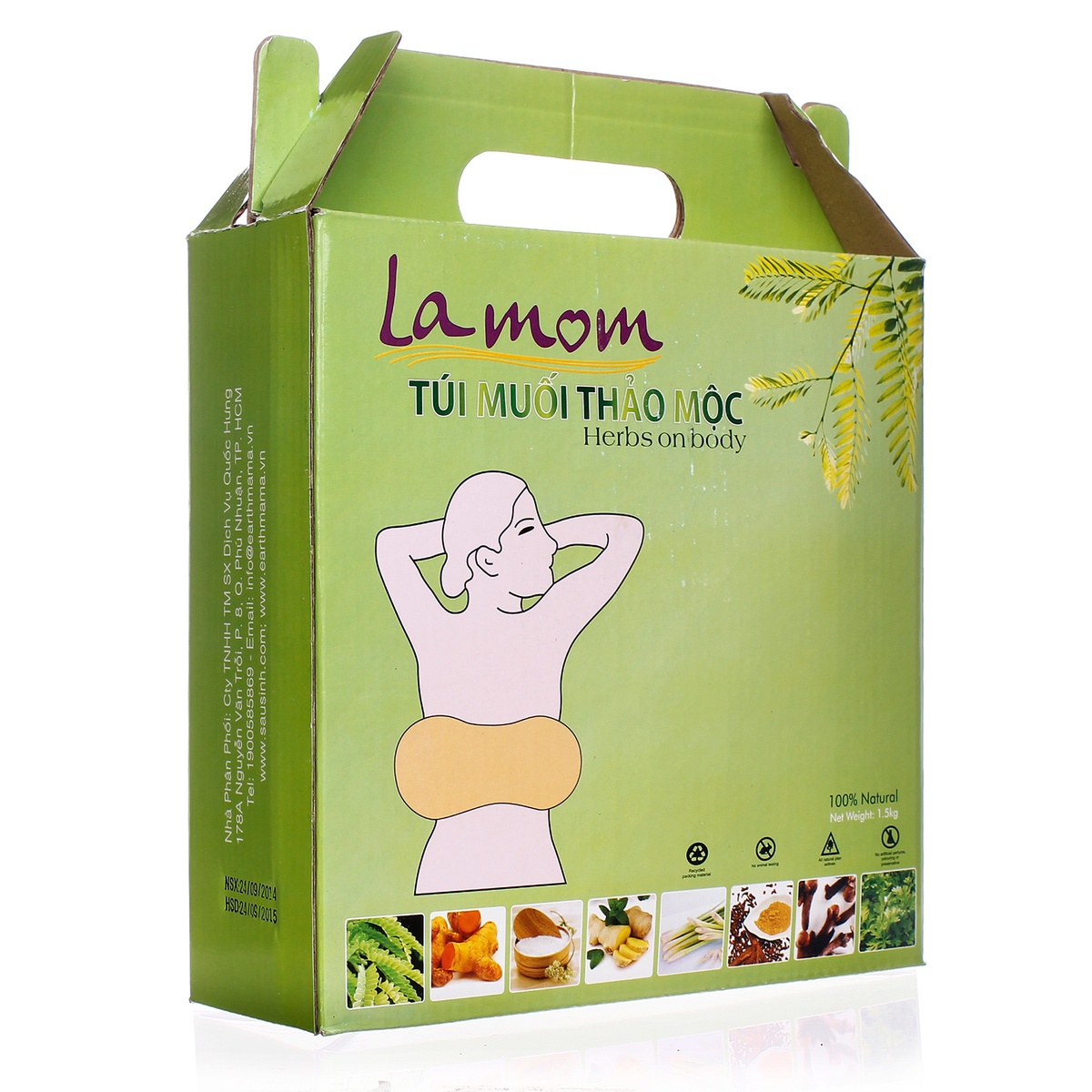 Túi muối thảo mộc Lamom 1,5kg - mặt phải