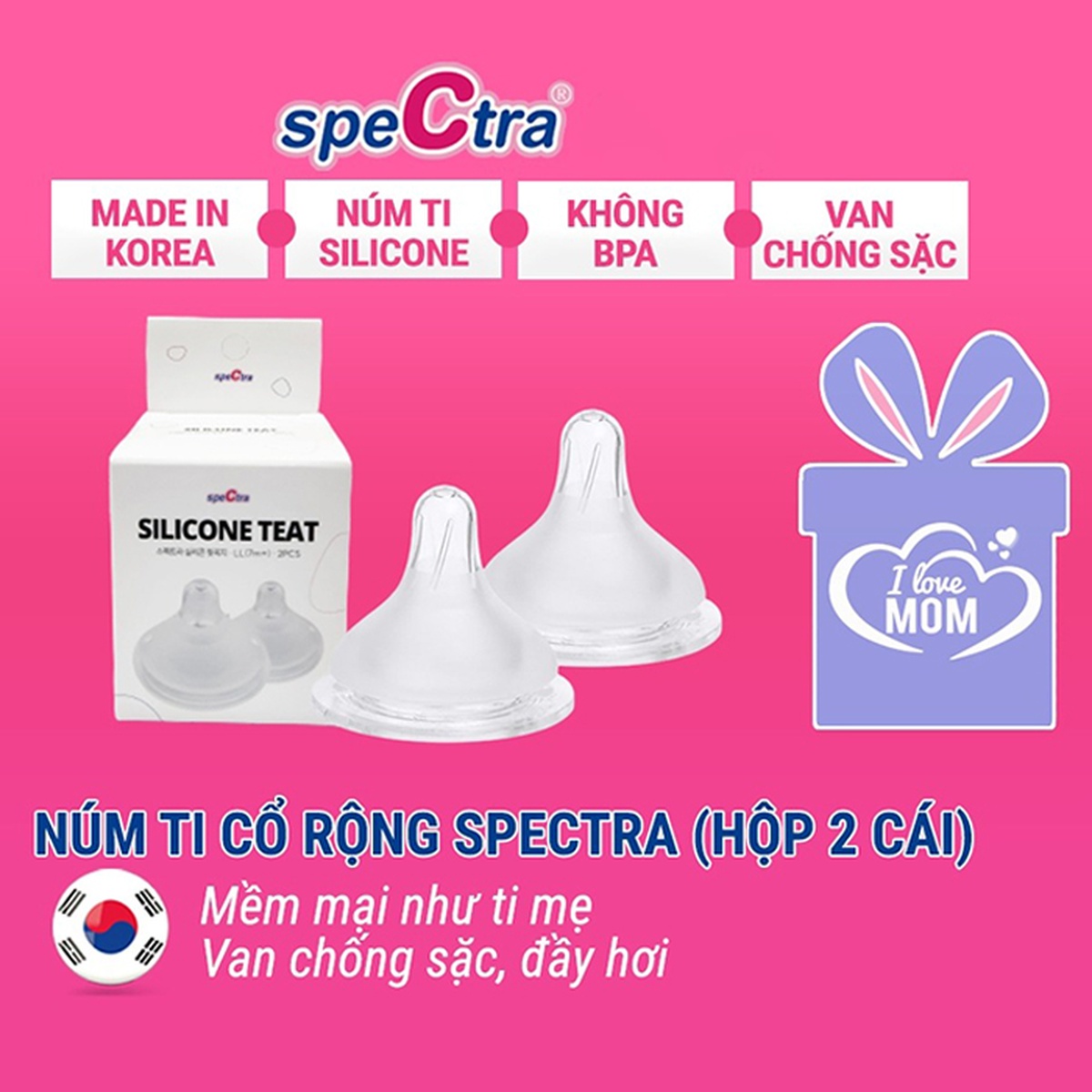 Trợ ti silicone size M Spectra - mặt phải