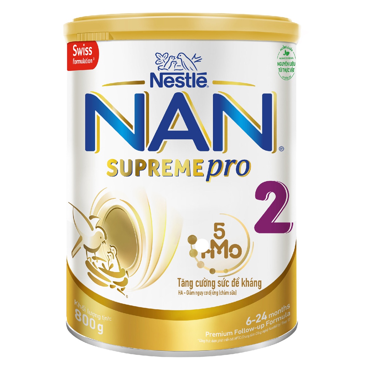 Sản phẩm dinh dưỡng công thức Nan Supreme Pro 2 800g  - góc nghiêng