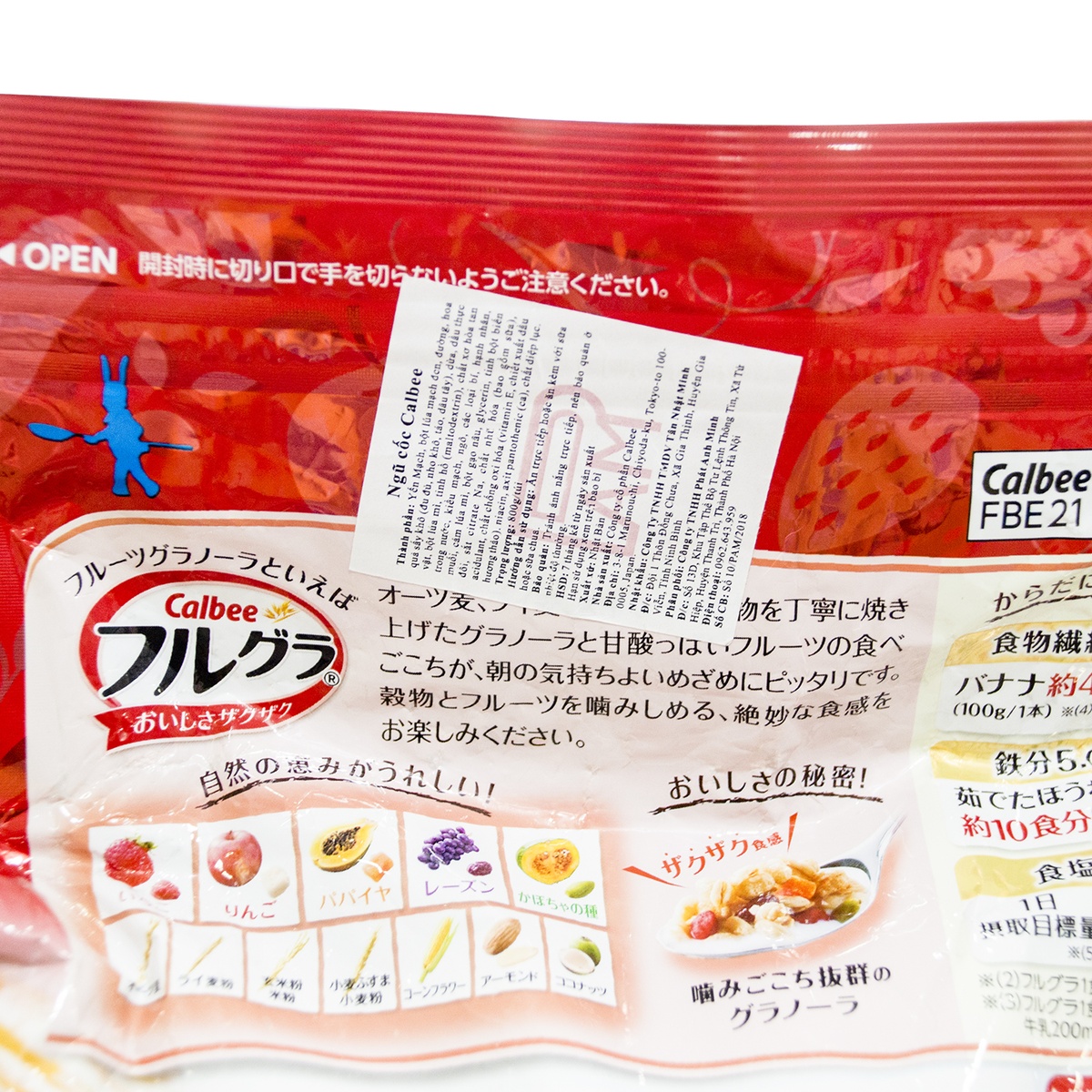 Ngũ cốc Calbee 800g (Nhật Bản) - mặt phải