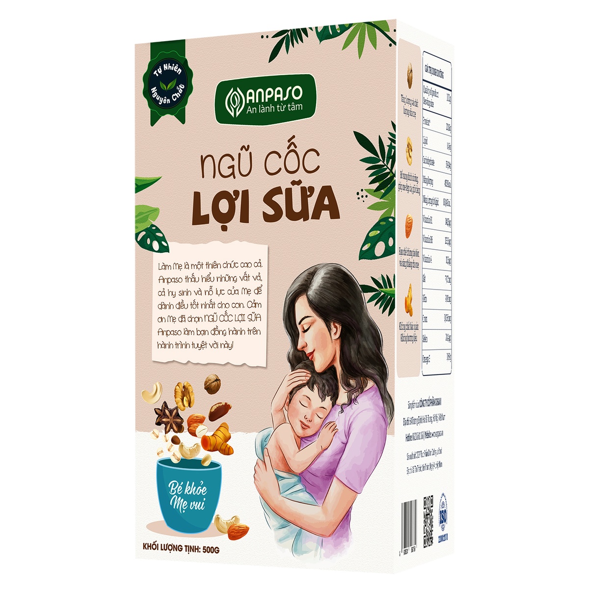 Ngũ cốc lợi sữa Anpaso 500g - mặt sau